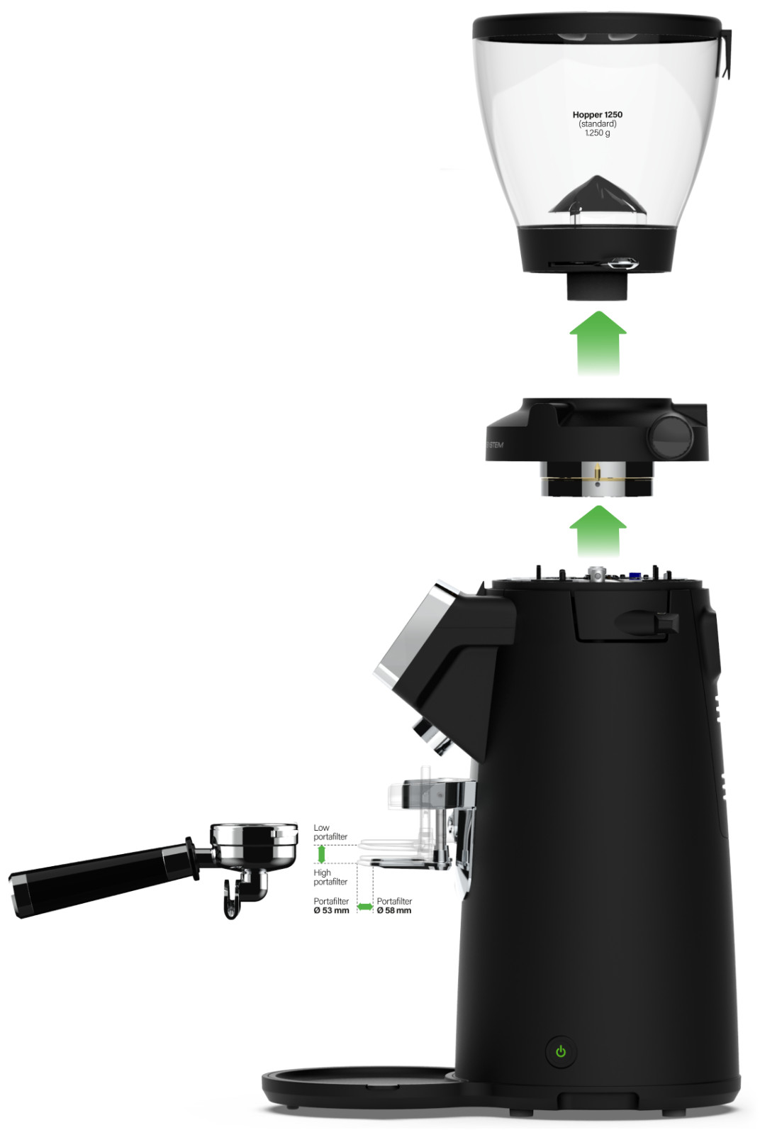Compak E8 OD On Demand LED Professional Precision Espresso Coffee Bean Grinder