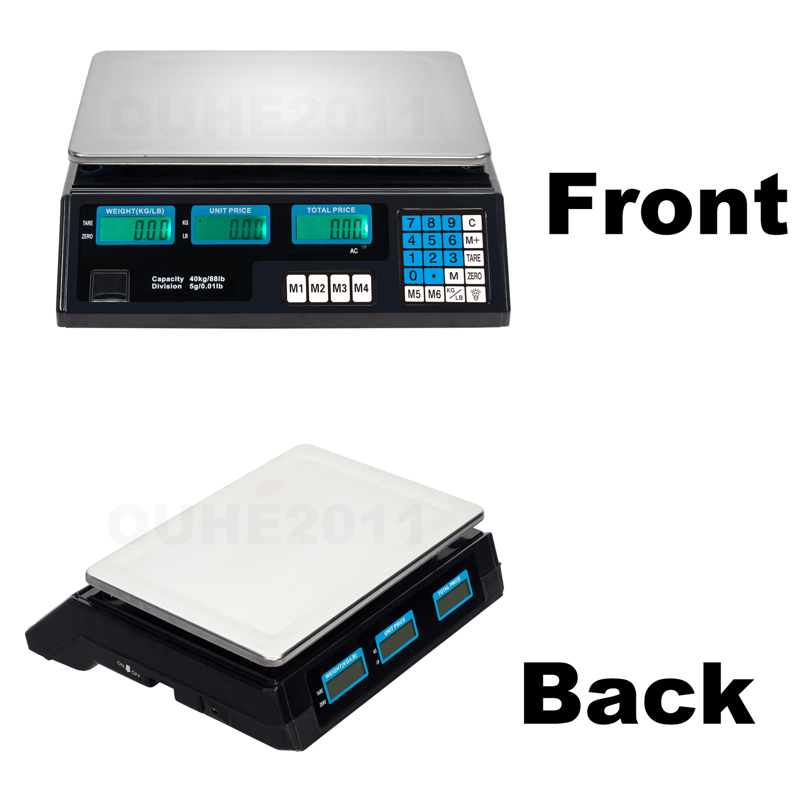 88.2lbs 40kg Digital Weight Price Computing Scale for Food Meat Market Store NEW
