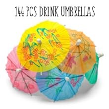 252 Pcs Cocktail Accessories for Drinks -144 Drink Umbrellas, 100 Bamboo Knot
