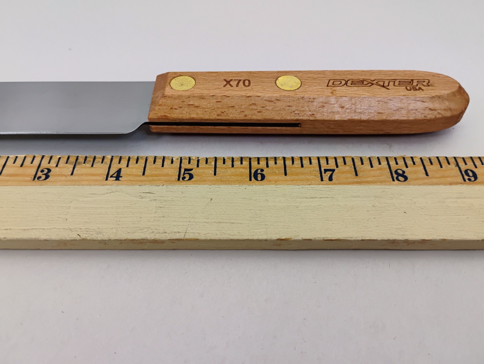 Dexter USA Wood Handle Mill Knife 4×1.25 inch Heavy Gauge Stiff Carbon Steel X70