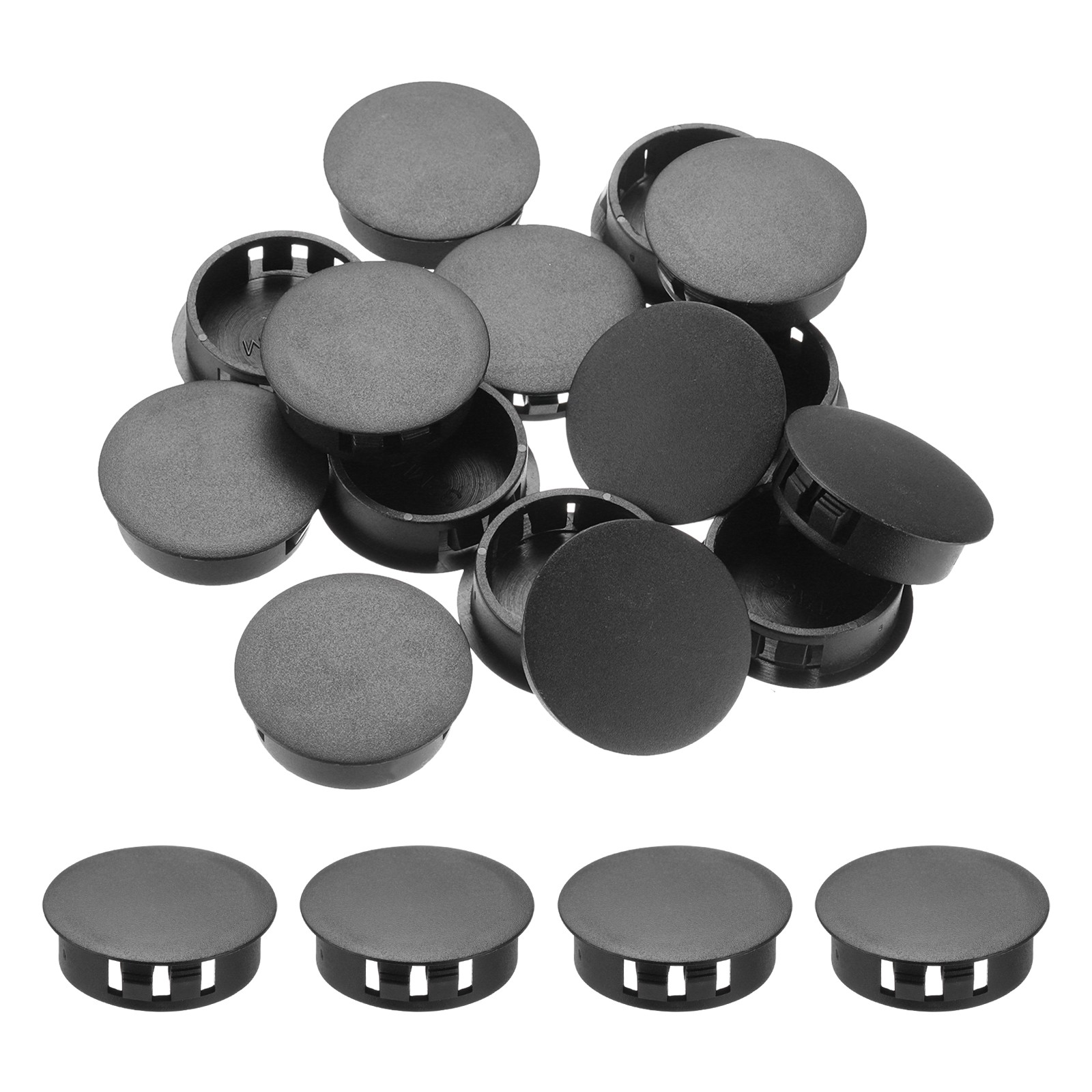 32Pcs 32mm(1 1/4′) Black Nylon Plastic Round Locking Hole Plugs Insert End Caps