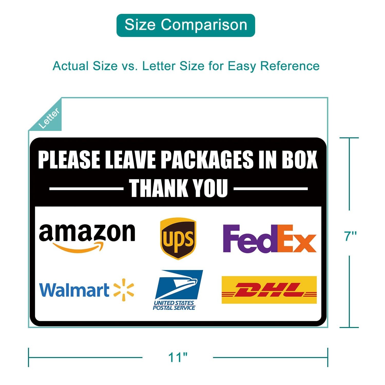 2 Pack Delivery Signs for Packages – 11 x 7 Inches Vinyl Self-adhesive Sticke…
