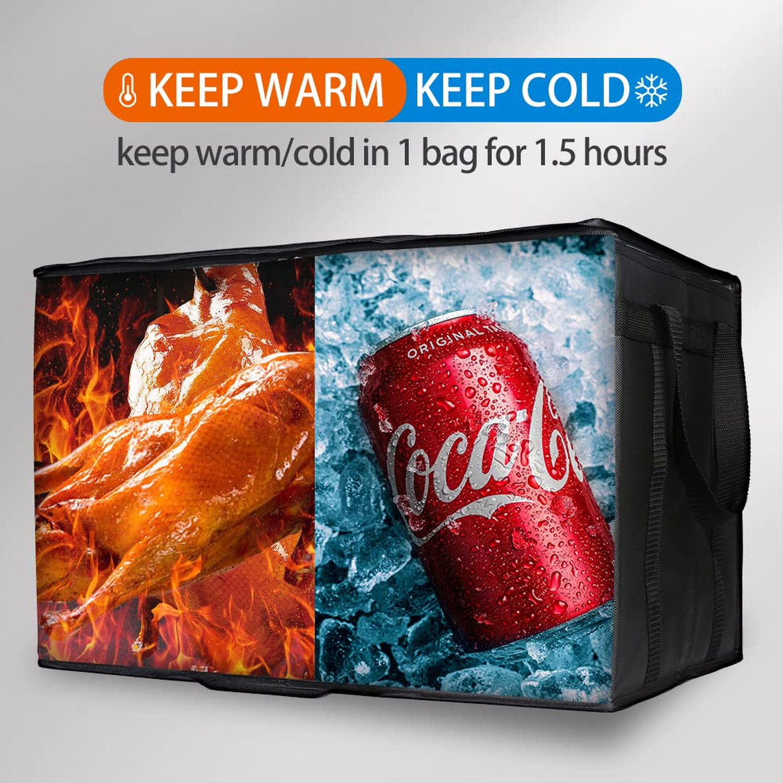 Insulated Food Delivery Bag XXXL Large Capacity Catering Cooler for Rideshare