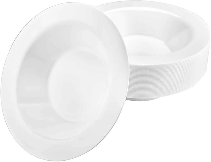 14oz Disposable Elegant Pearl White Round Bowl 210pcs