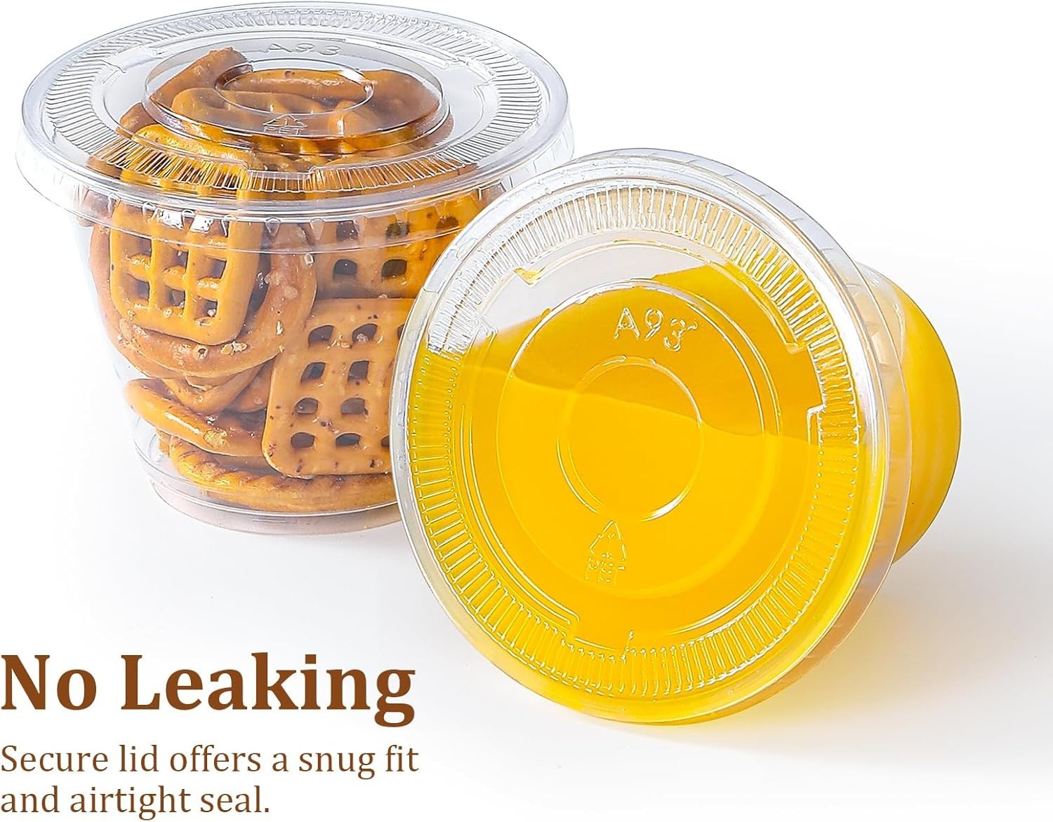 50 Sets, 9 oz Clear Plastic Cups With Flat Lids No Hole, Disposable Cups With…