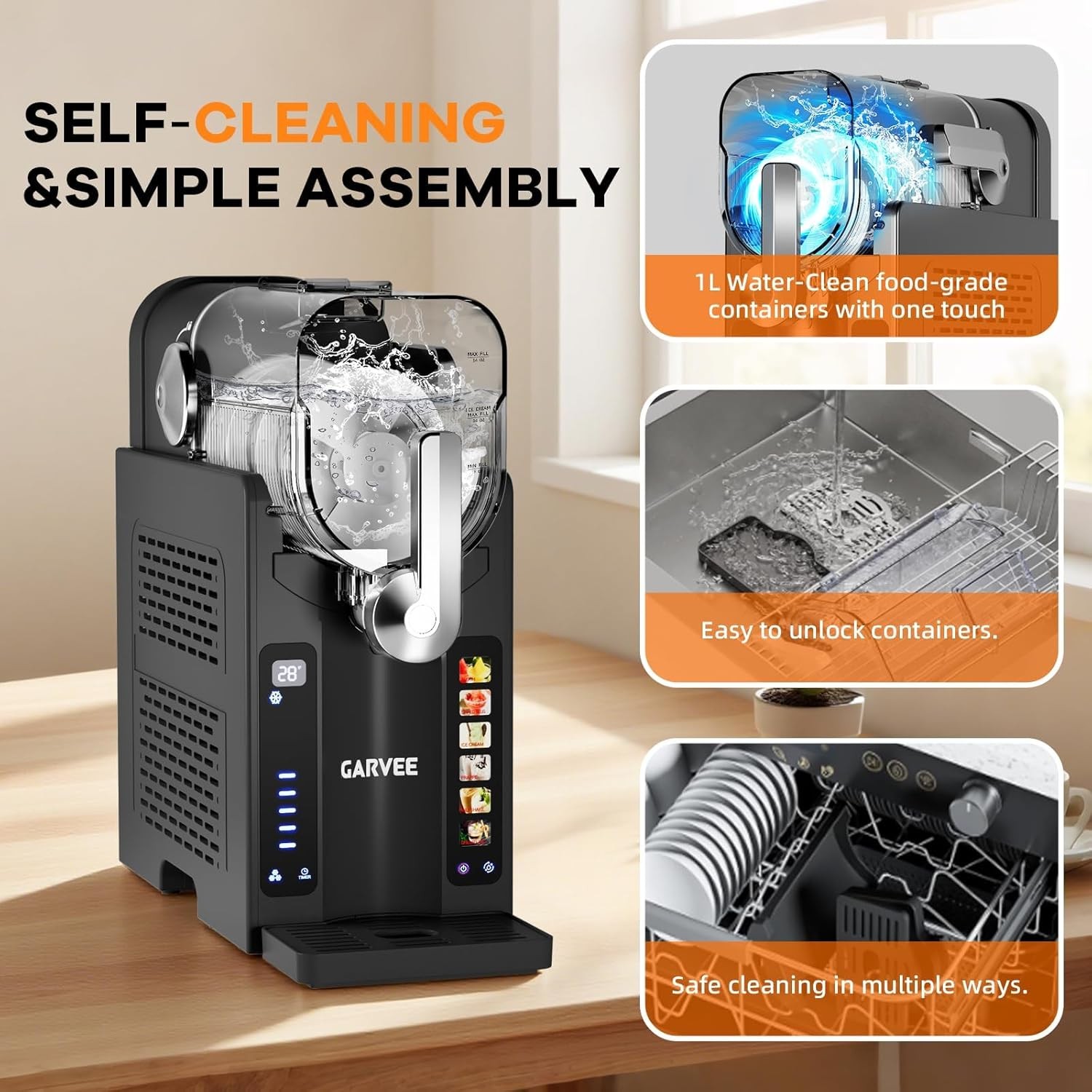 70oz Slushie Machine for Home No Ice Needed Frozen Drink Maker Slushy 6 Preset