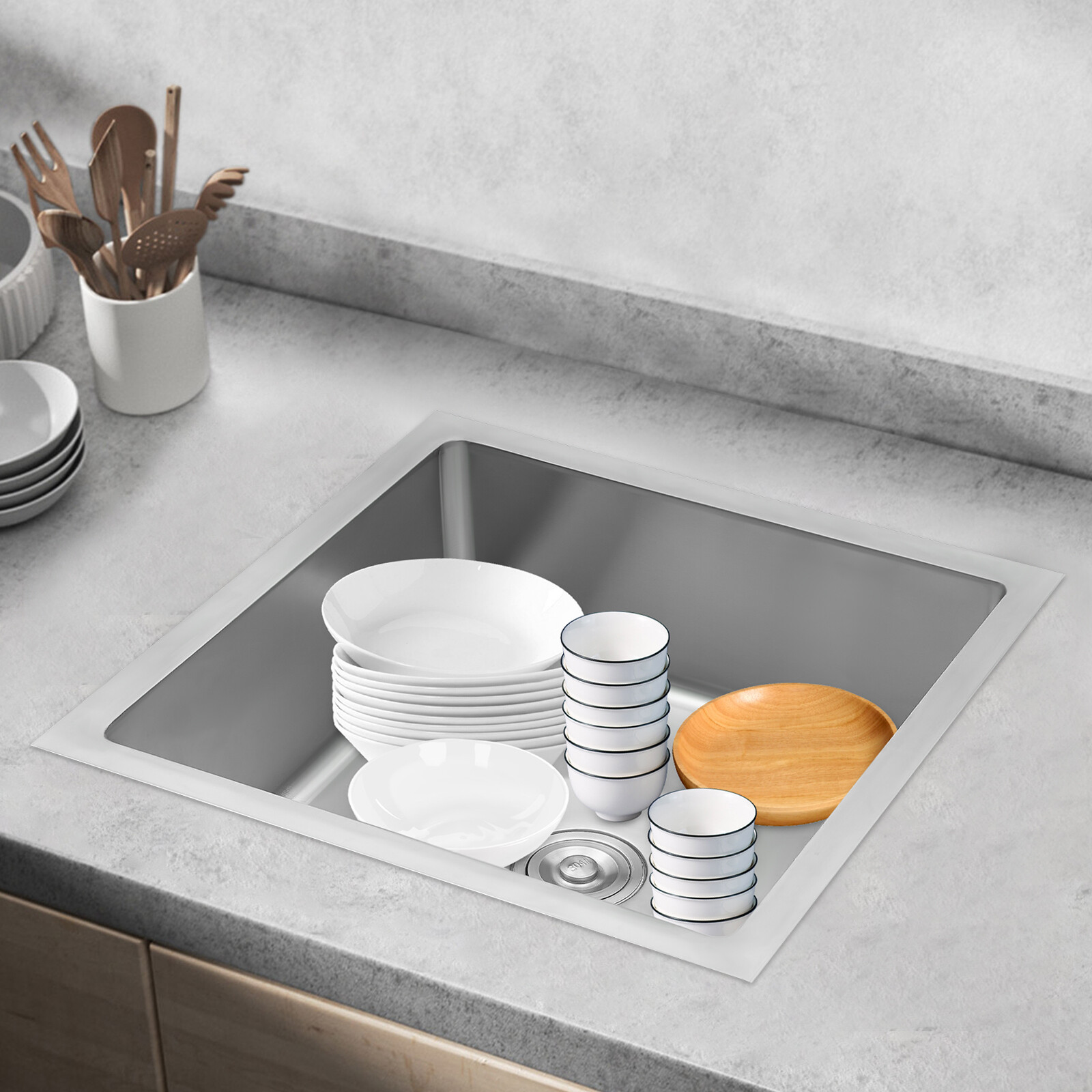 Free Standing Utility Sink, Single Bowl Commercial Sink Restaurant Kitchen Sink