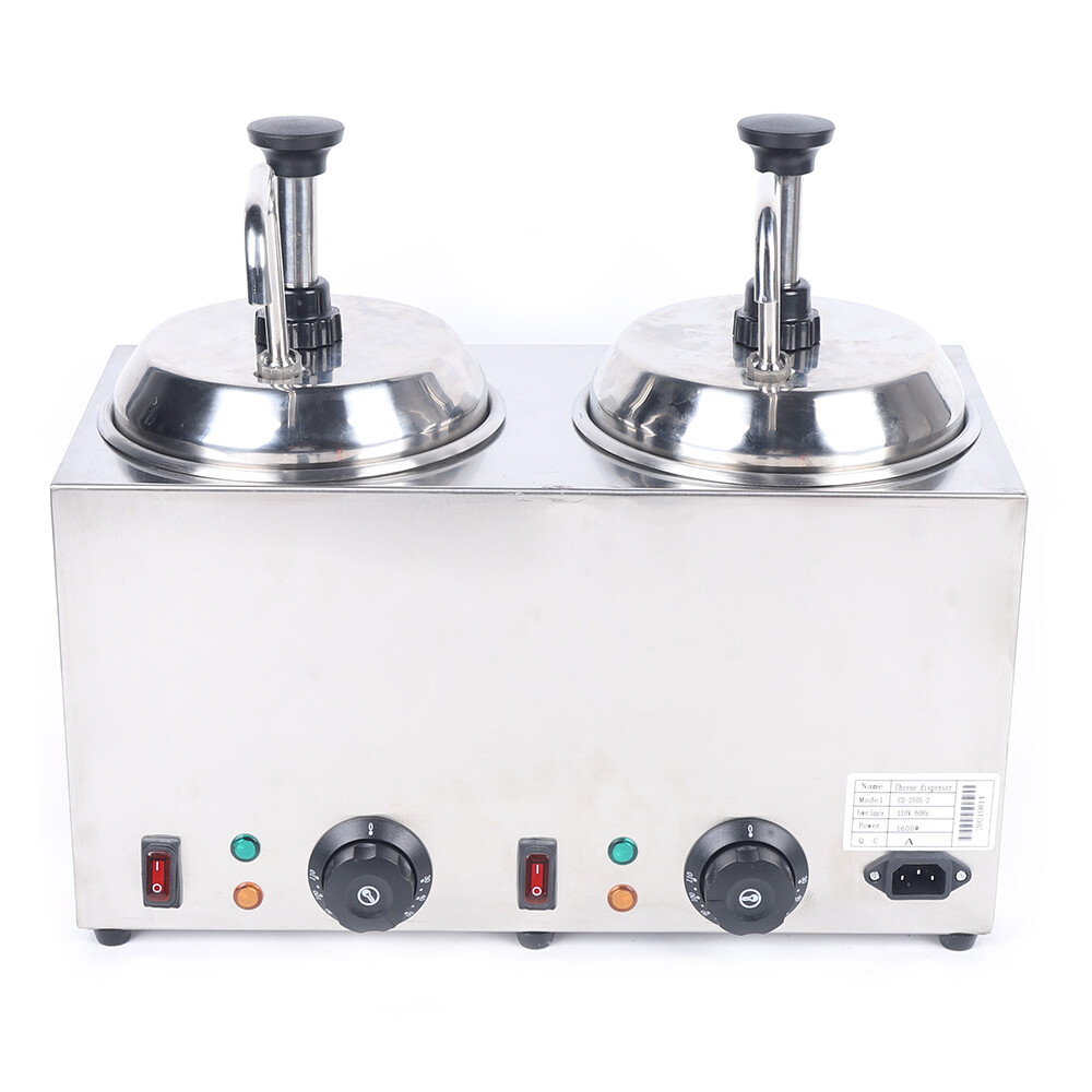 Cheese Dispenser with 2 Pumps 2 x 2L Electric Nacho Cheese Sauce Warmer 30-110℃