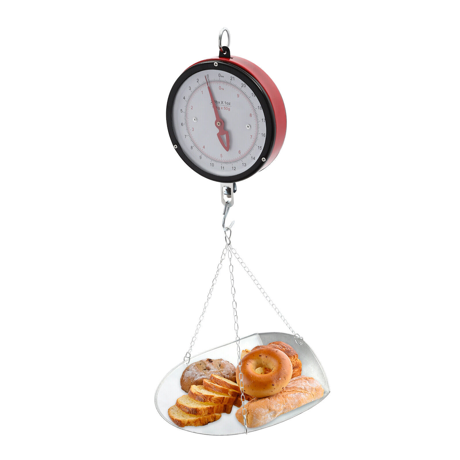 10kg/22lbs Double-sided Supermarkets Dial Hanging Scale Circular Hanging Scale