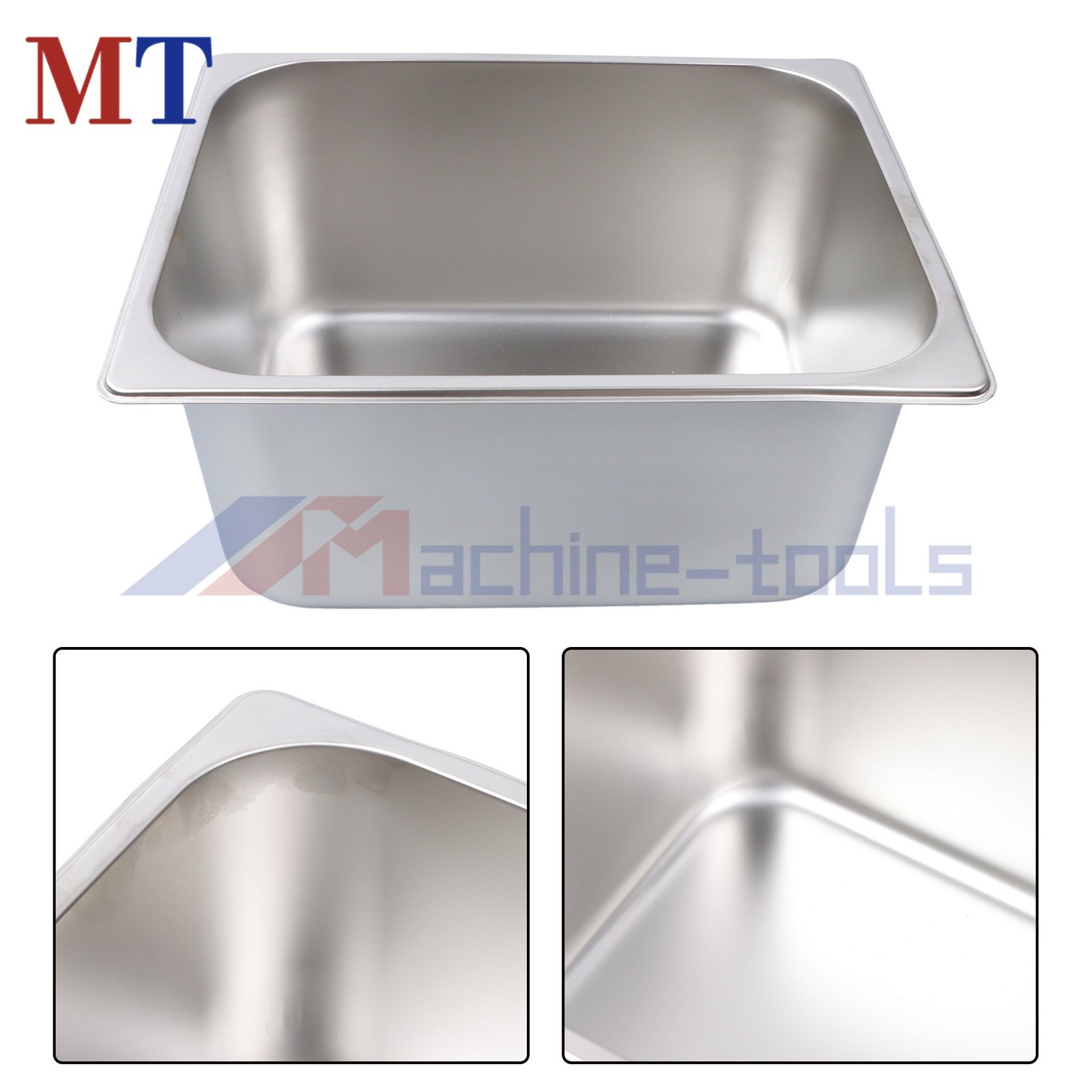 Durable Stainless Steel 1/2 Size Steam Pan Set, 4-Pack 6 Inch Deep
