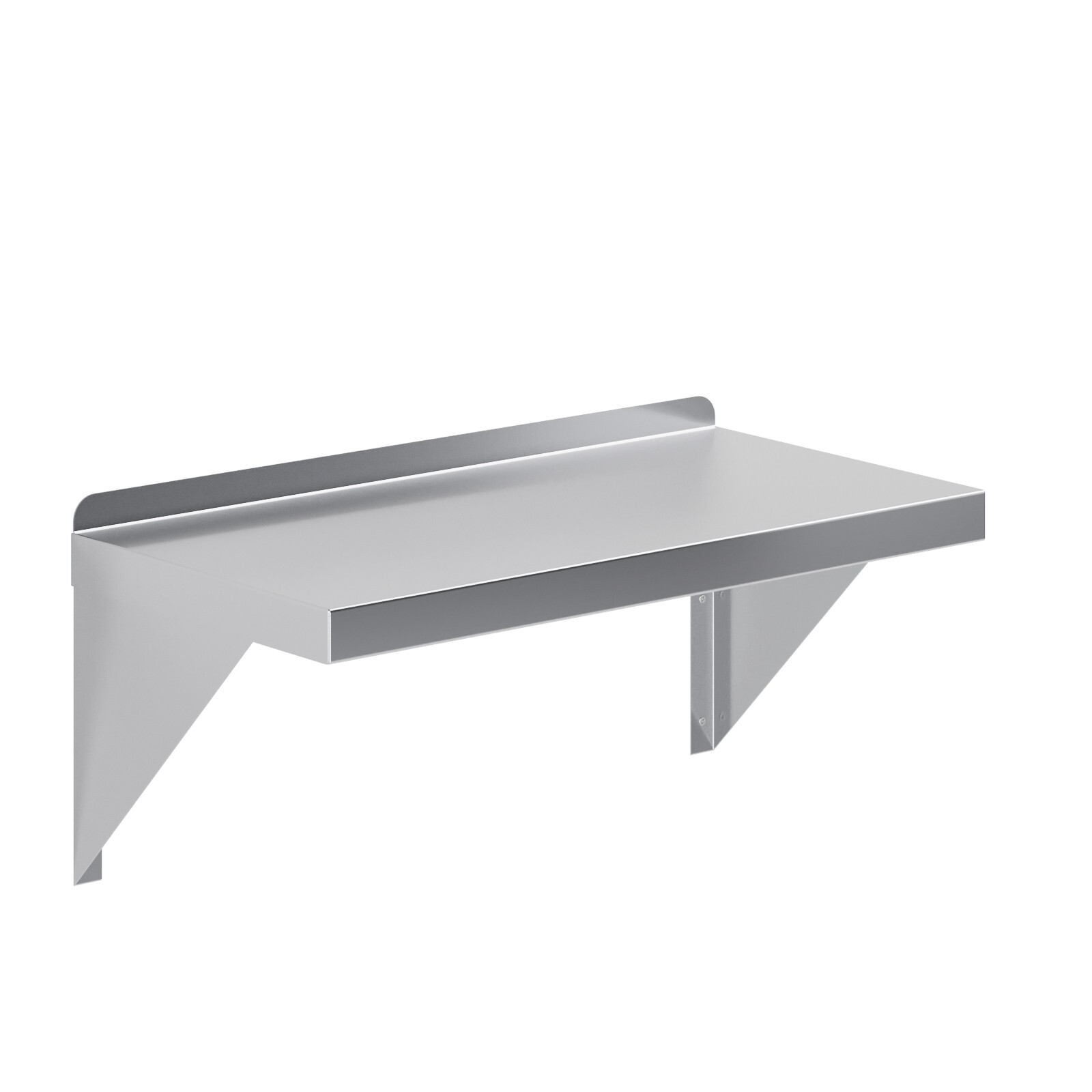 12 in. x 24 in. Stainless Steel Wall Shelf With Squared Edge
