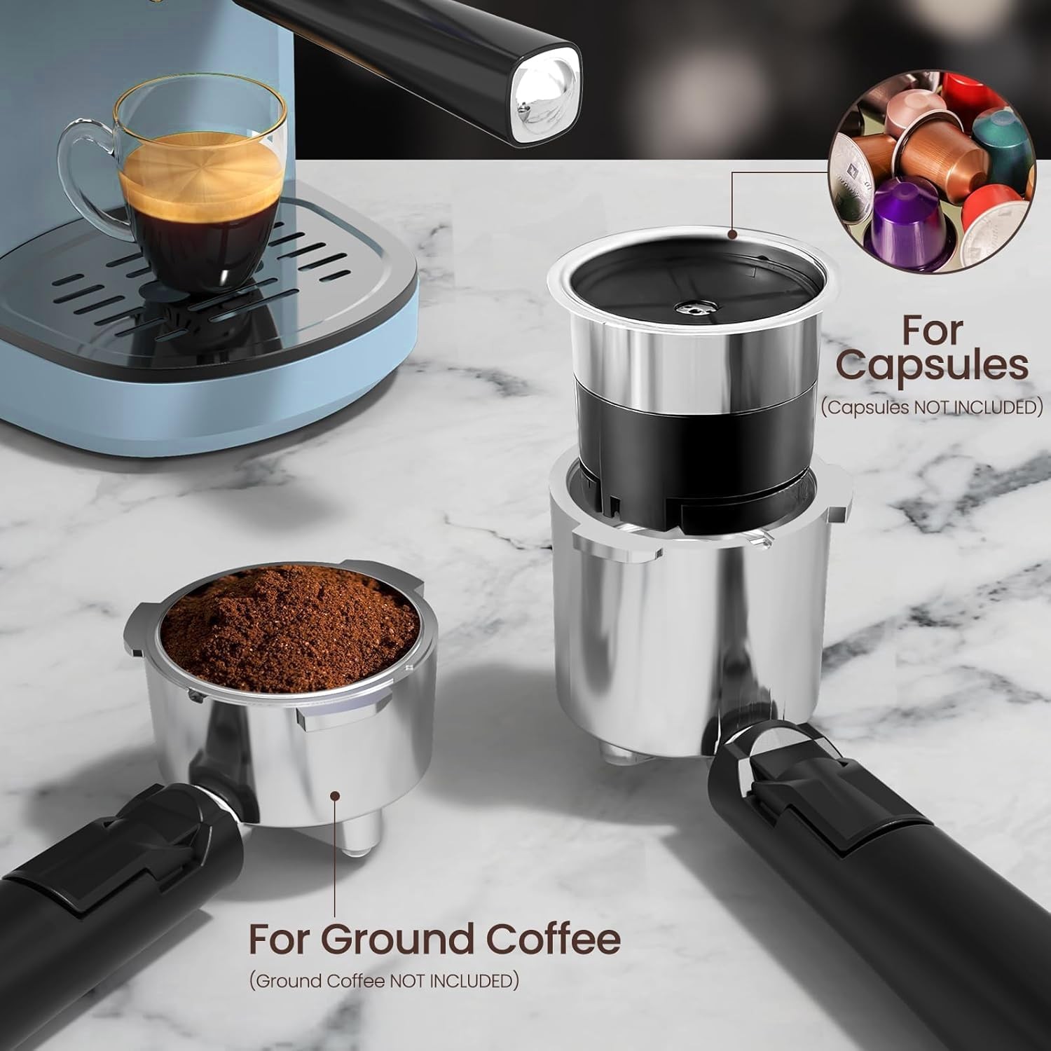 20 Bar Espresso Machine,Semi-Automatic Espresso Machine with Milk Frother Steam