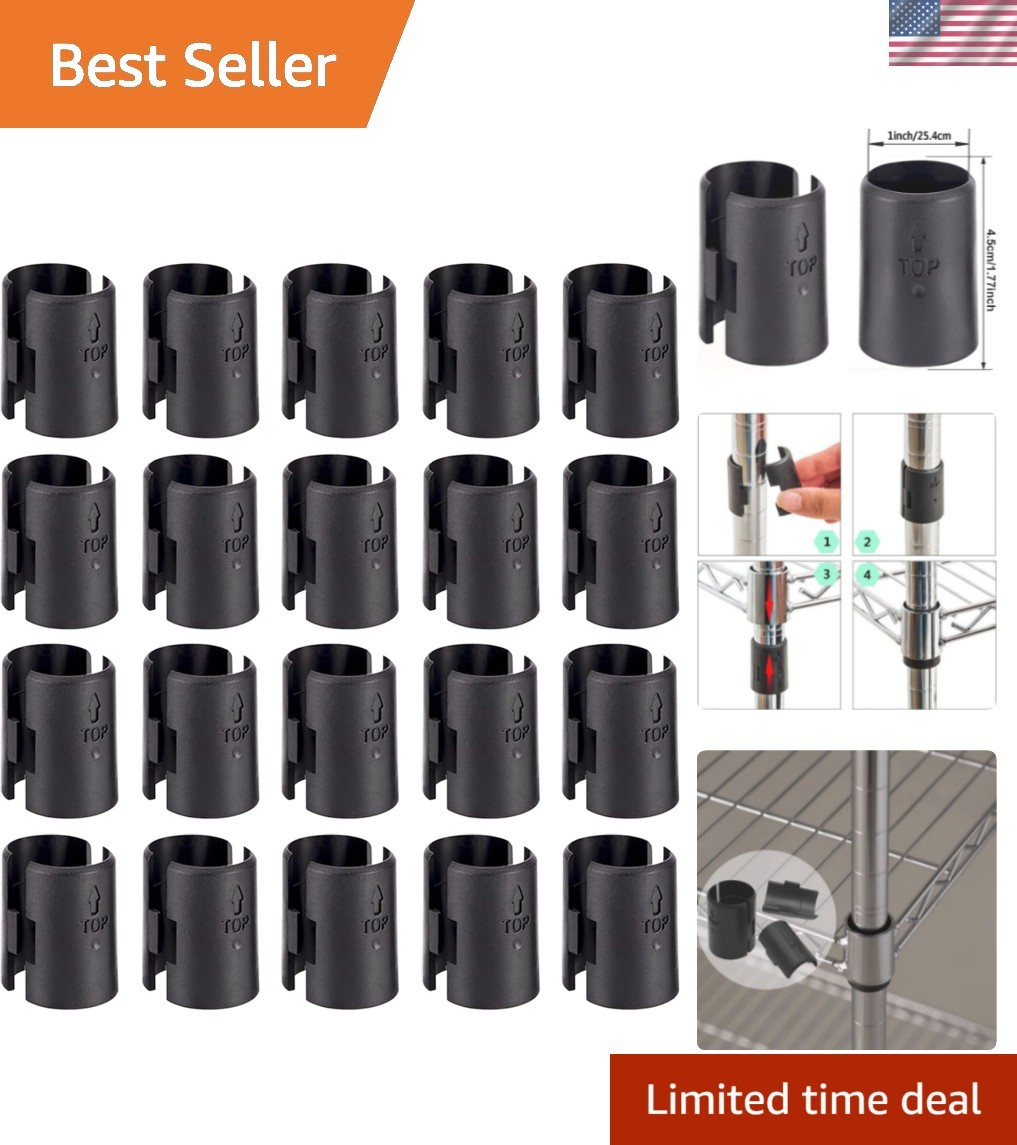 Lightweight ABS Wire Shelf Clips for 1″ Posts – 40 Packs for Effortless Use