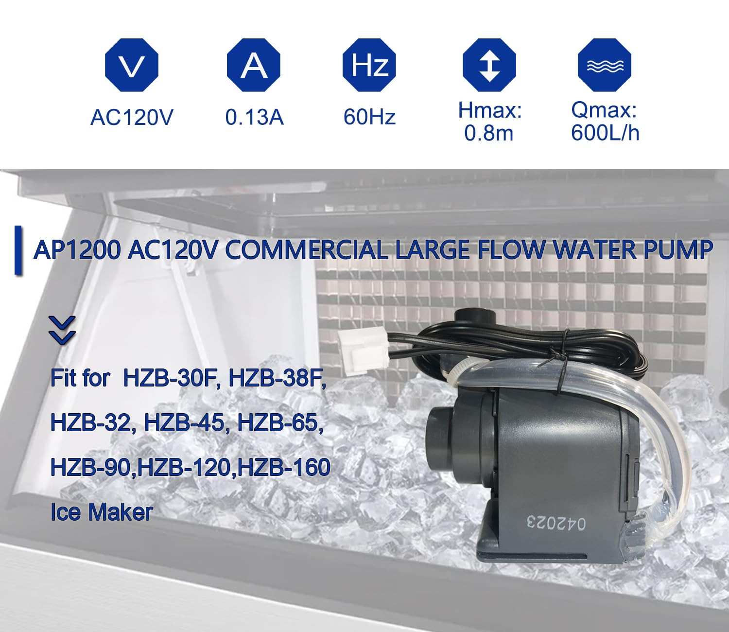 AP1200 AC120V Commercial Large Flow Water Pump Compatible with Black