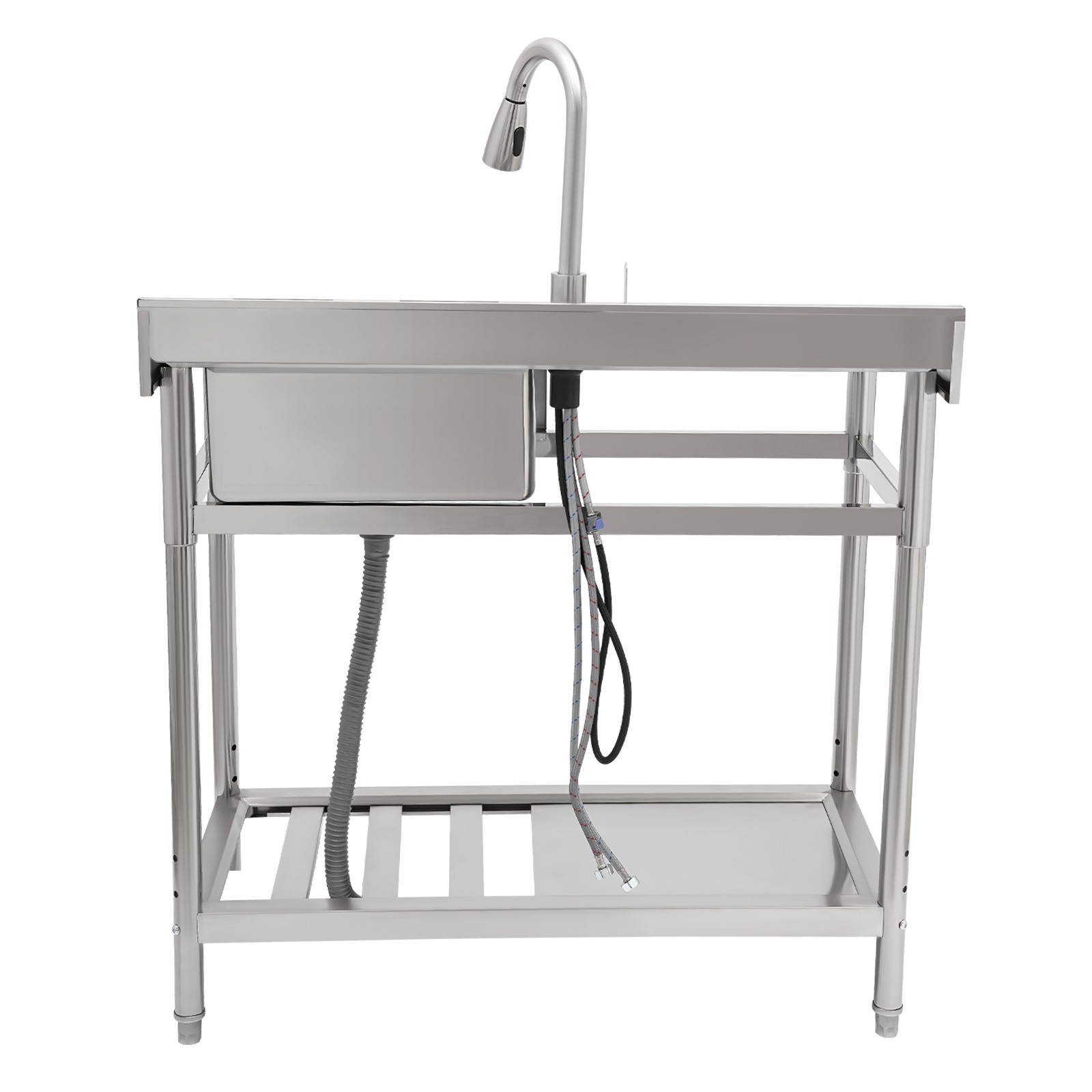 39*20*39″ Commercial Sink Stainless Steel Utility Sink Freestanding Single Bowl