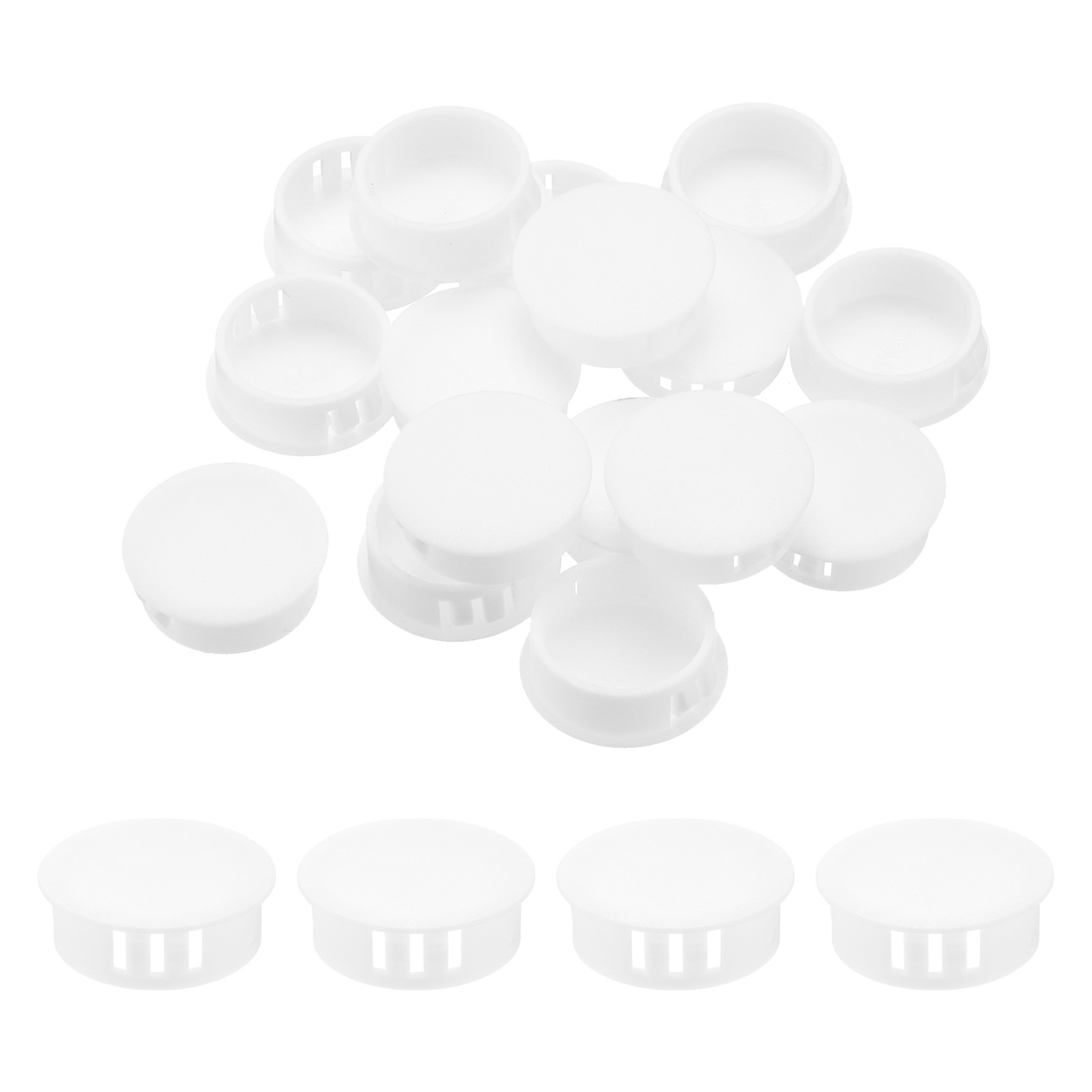 32Pcs 28mm(1 1/8′) White Nylon Plastic Round Locking Hole Plugs Insert End Caps