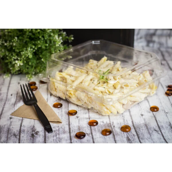 Karat 8»x8» PET Plastic Hinged Containers – 250 ct, FP-HC88PET-1C