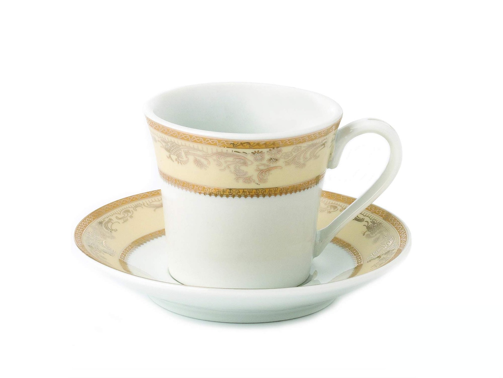 Lorren Home Trends Lorren Home 2Oz. Espresso Set Service For 6-Gold Floral