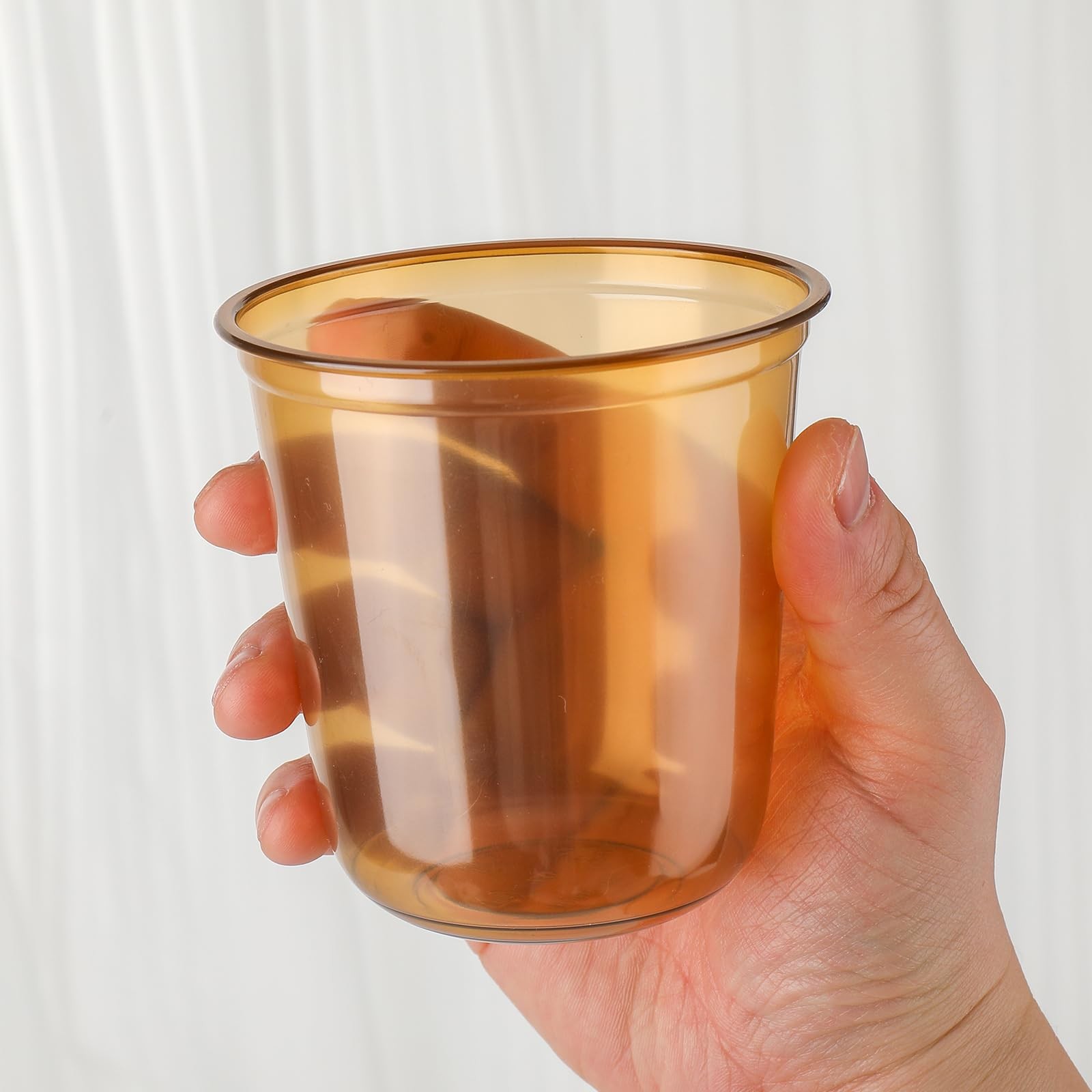 50pcs 12oz Disposable Stemless Glasses,PET Disposable Drinking Cups,Cold Part…