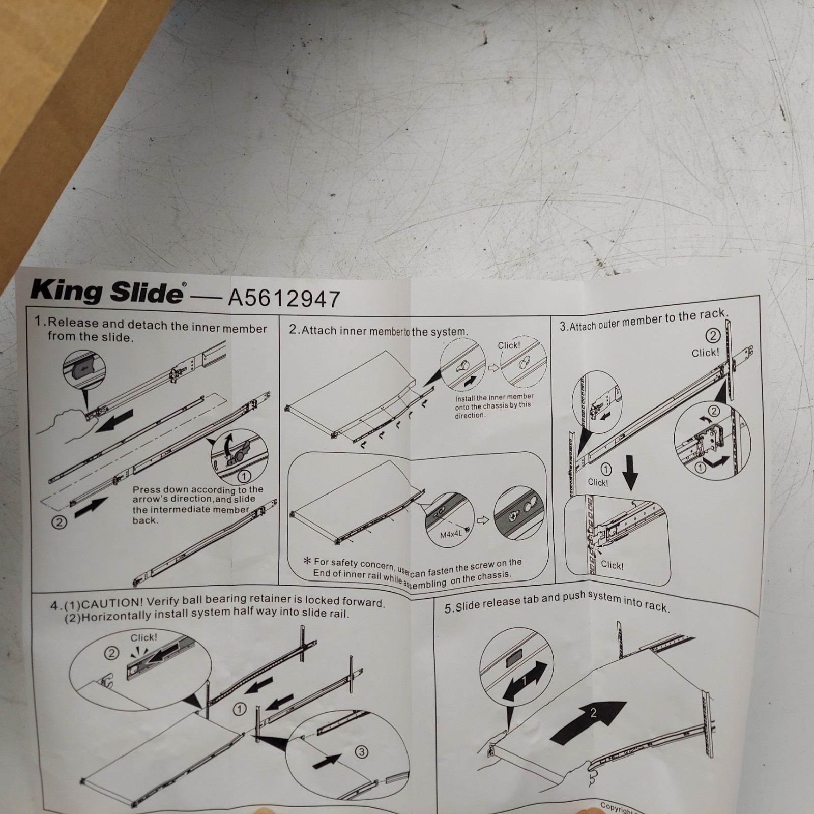 King Slide 40 In Cabinet Rack 5612947 A5612947TPZZ1HK