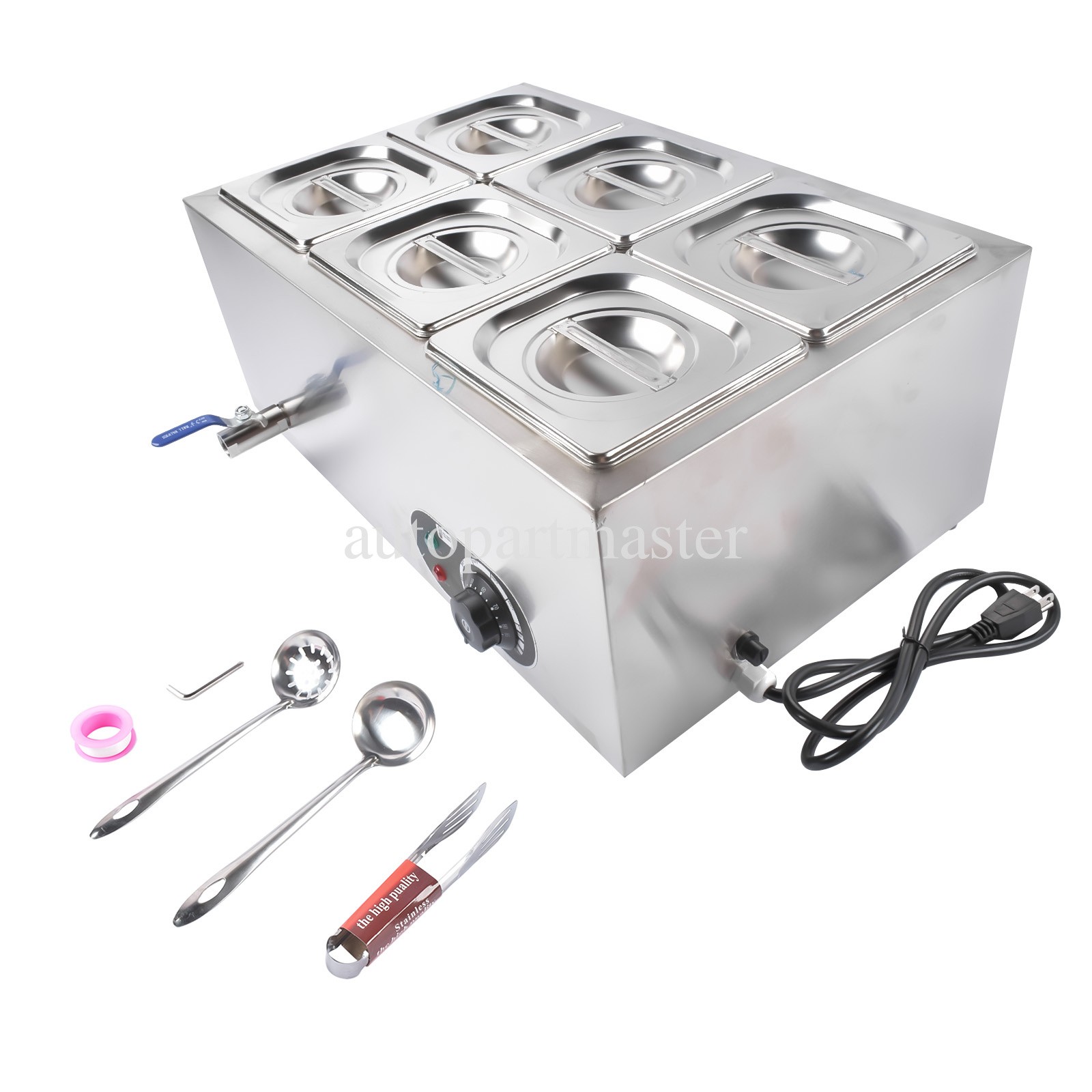 Catering Food Warmers Steam Table Food Warmer 1200W 1 / 2 / 3 / 4 / 5 / 6 Pan