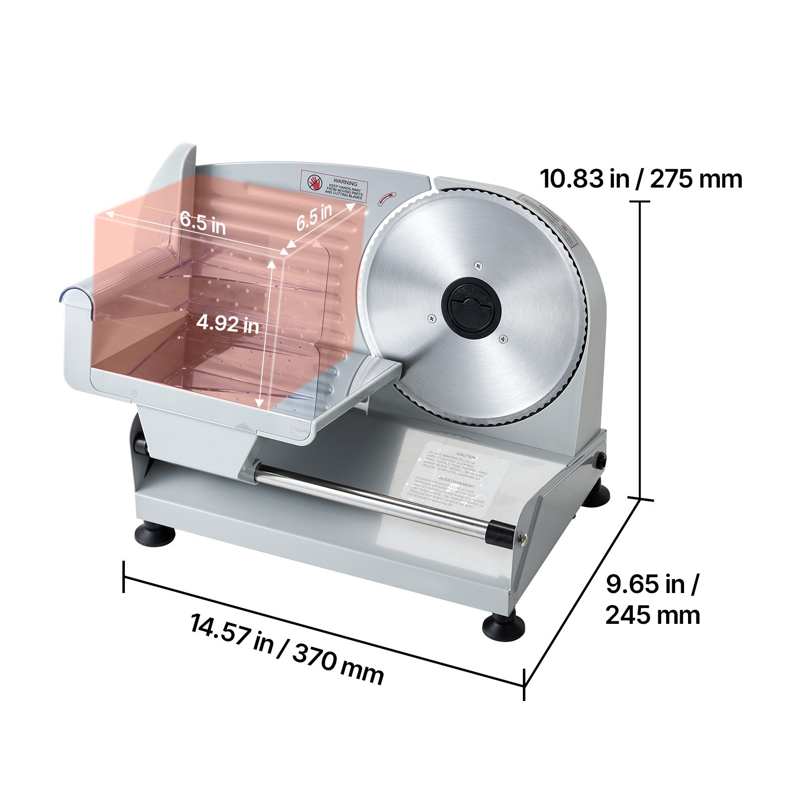 Uimoso 200W Electric Meat Slicer with 7.5″ Stainless Blade&Adjustable Thickness