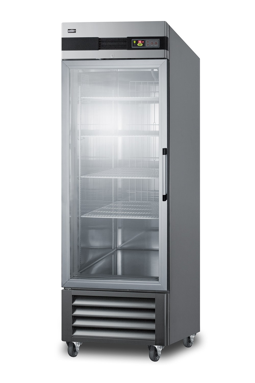 Summit SCR23GLH 28″W 23 Cu. Ft. Commercial Reach-In Refrigerator – Stainless