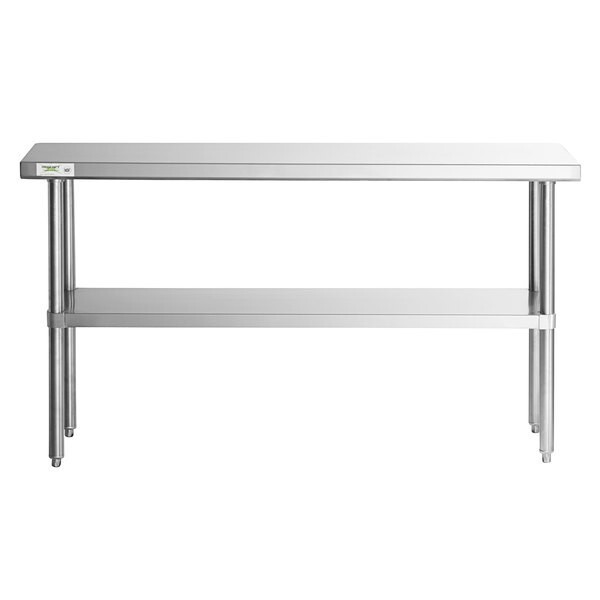 18″W x 36″L Stainless Steel Prep and Work Restaurant Table with Undershelf