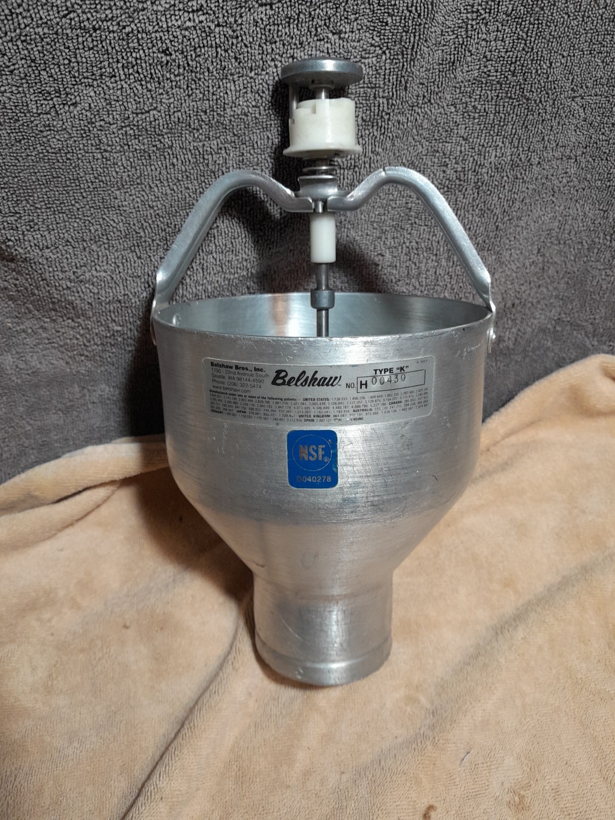 Vintage Belshaw Type K Commercial Manual Donut, Pancake Dispenser NSF Aluminum
