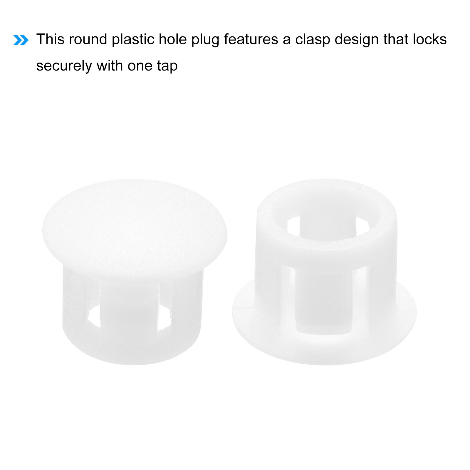 32Pcs 8mm(5/16′) White Nylon Plastic Round Locking Hole Plugs Insert End Caps