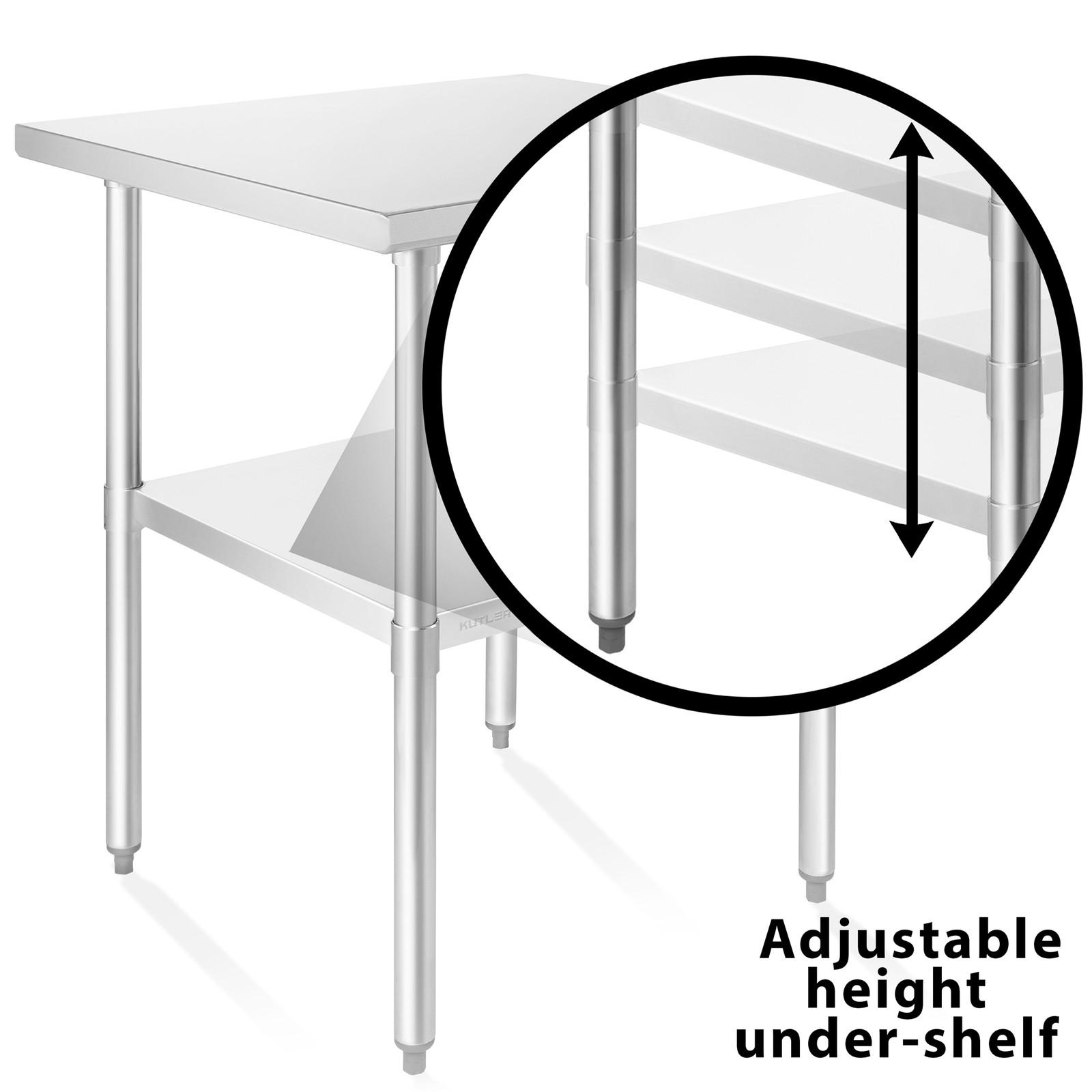 30×30 Stainless Steel Prep Table with Casters, NSF Commercial Restaurant Kitchen