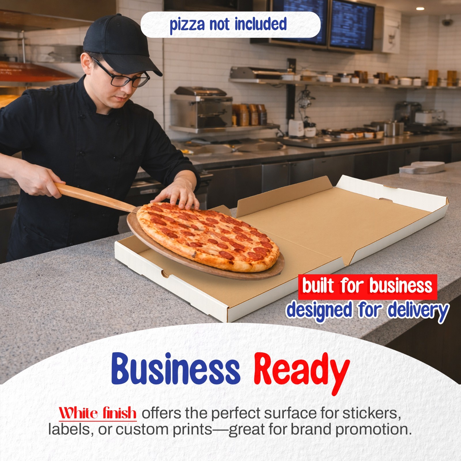 MT Products 16″ x 16″ x 2″ White Pizza Boxes B-Flute Cardboard – Pack of 50