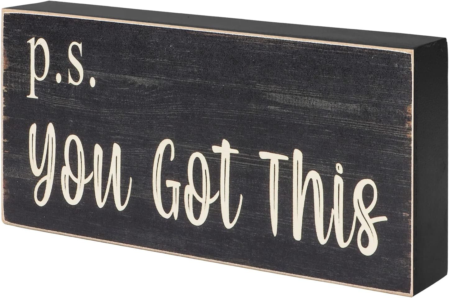 Esur Motivational Home Office Desk Black Decor – Farmhouse Wooden Box