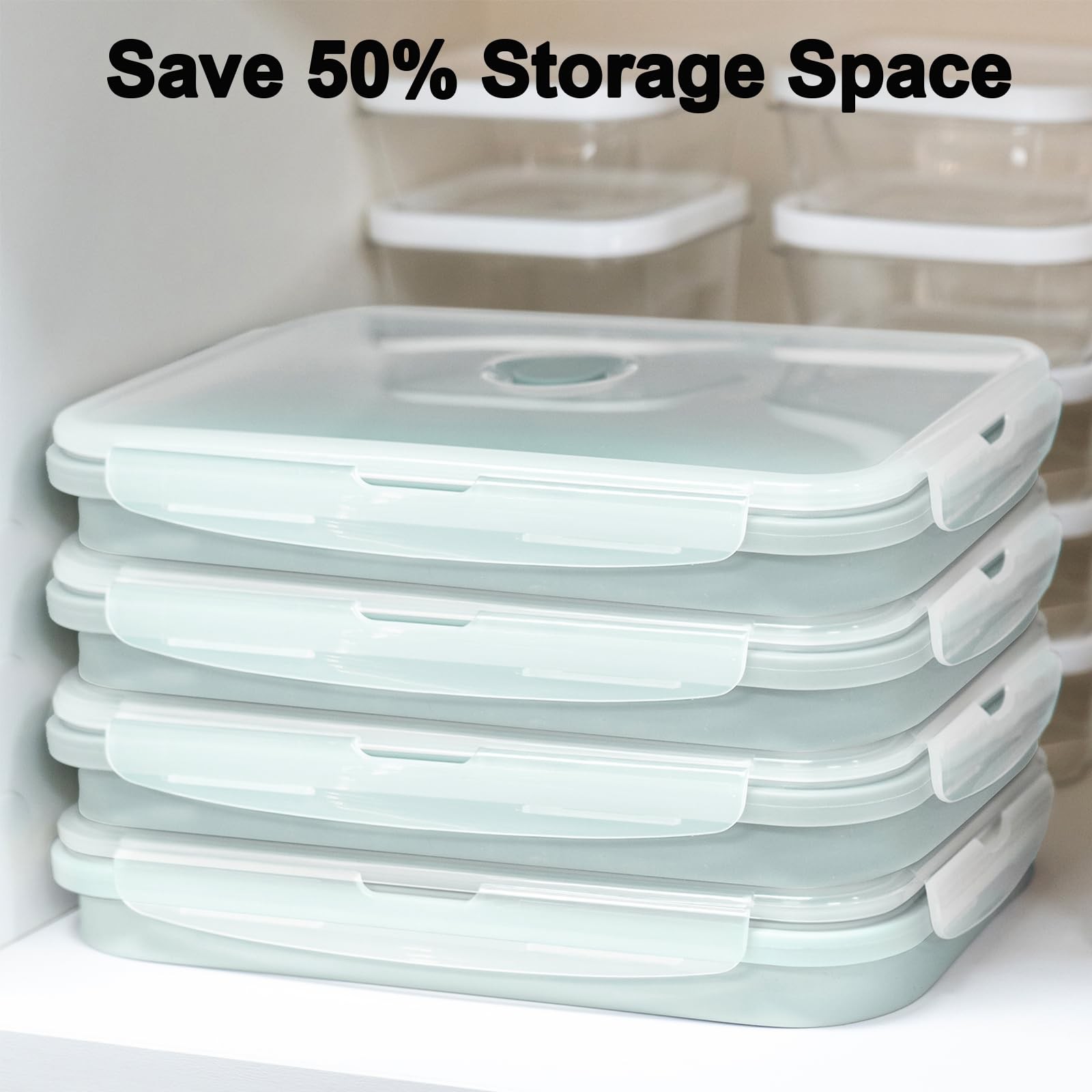 Cuisitool Extra Large Silicone Food Storage Containers Lids 4 Pack Set