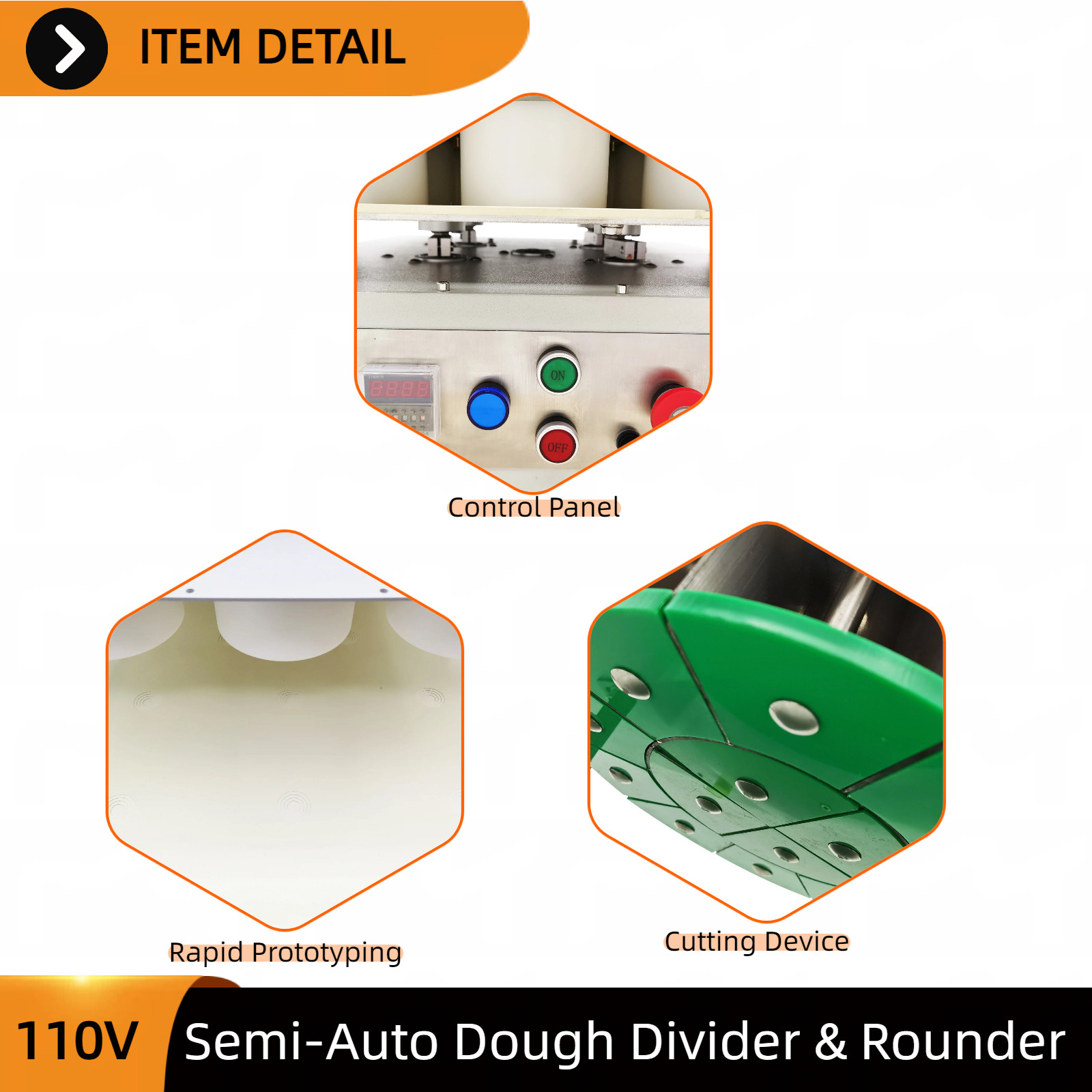 Semi-Automatic Dough Cutting Machine 14 Block Dough Divider & Rounder 100-180g