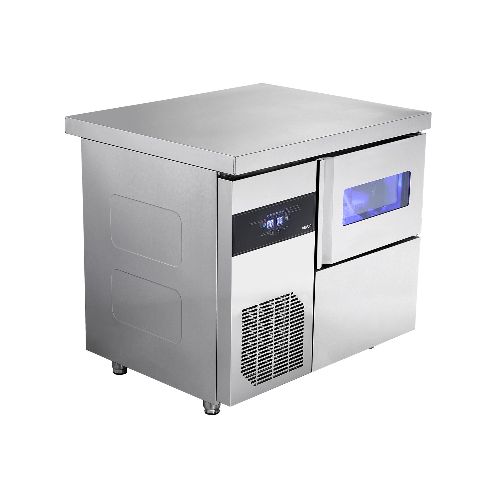 VEVOR Commercial Ice Maker Freestanding Worktop Ice Machine 132 lbs/24H 70 Cubes