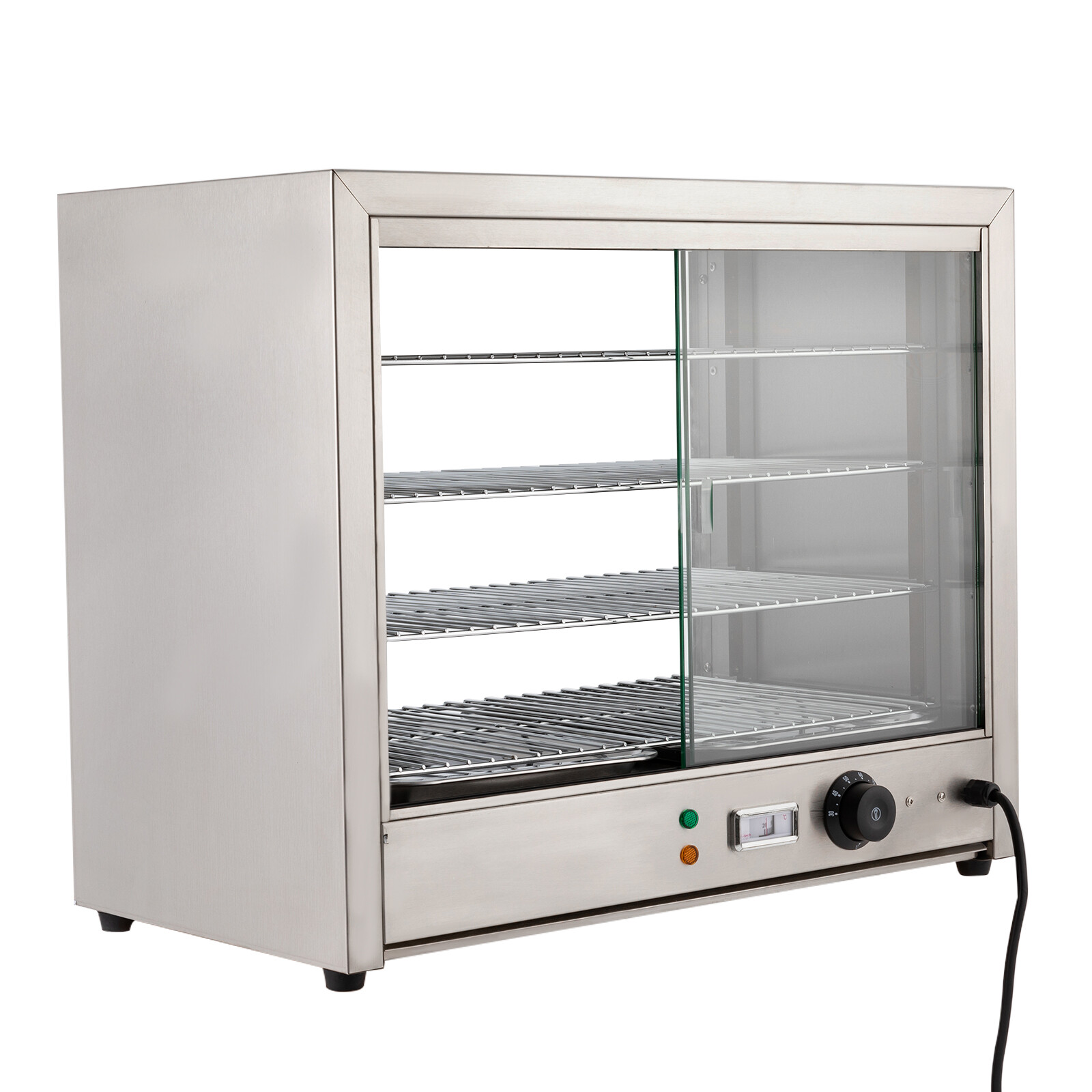 4-Tier Commercial Food Warmer Display Case Heated Countertop Pizza Cabinet 800W