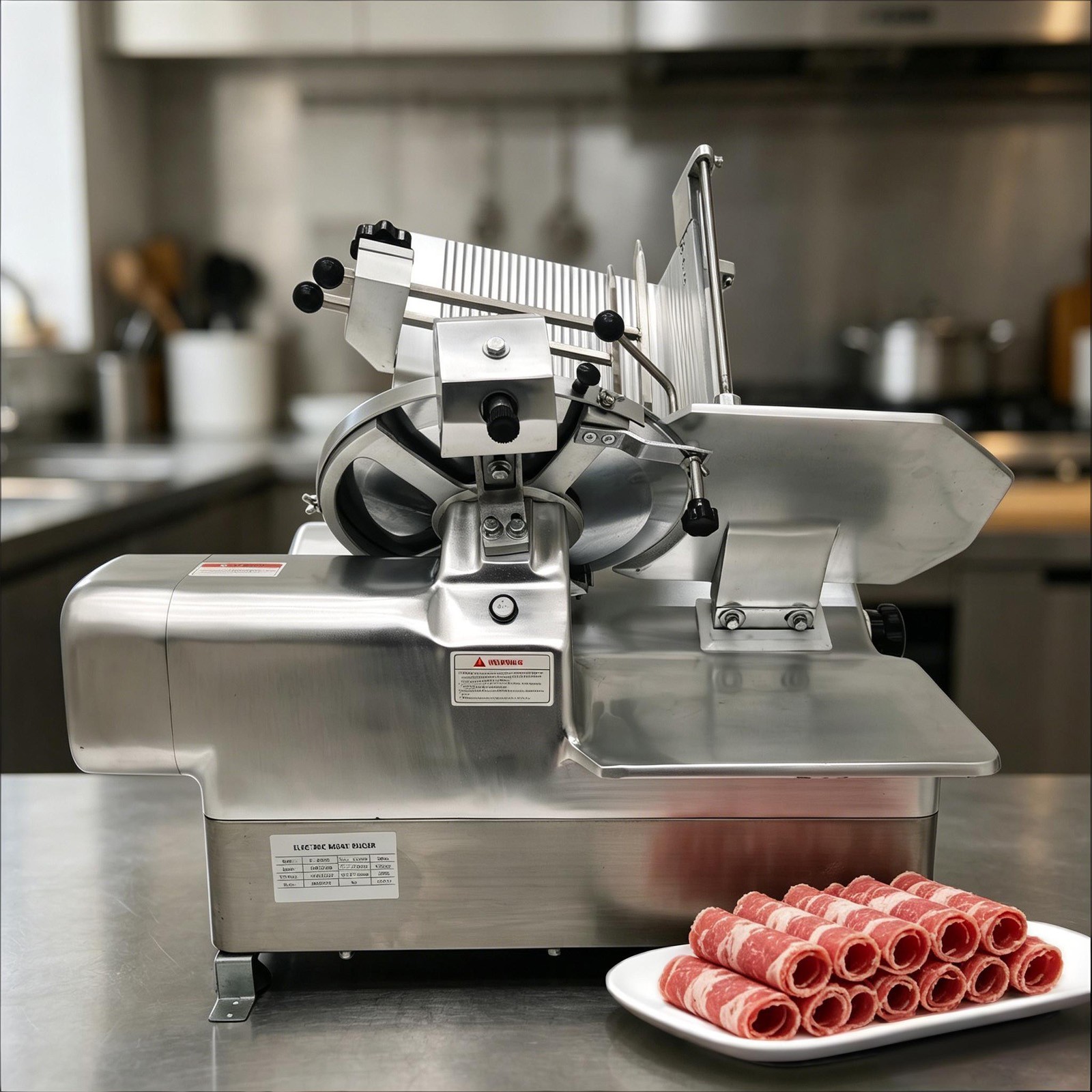 110V Electric Frozen Meat Slicer Commercial Restaurant Meat Slicing Machine