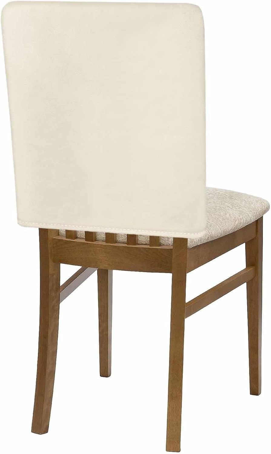 Cream Beige Chair Back Covers for Dining Room, Farmhouse Solid Cream Color Linen