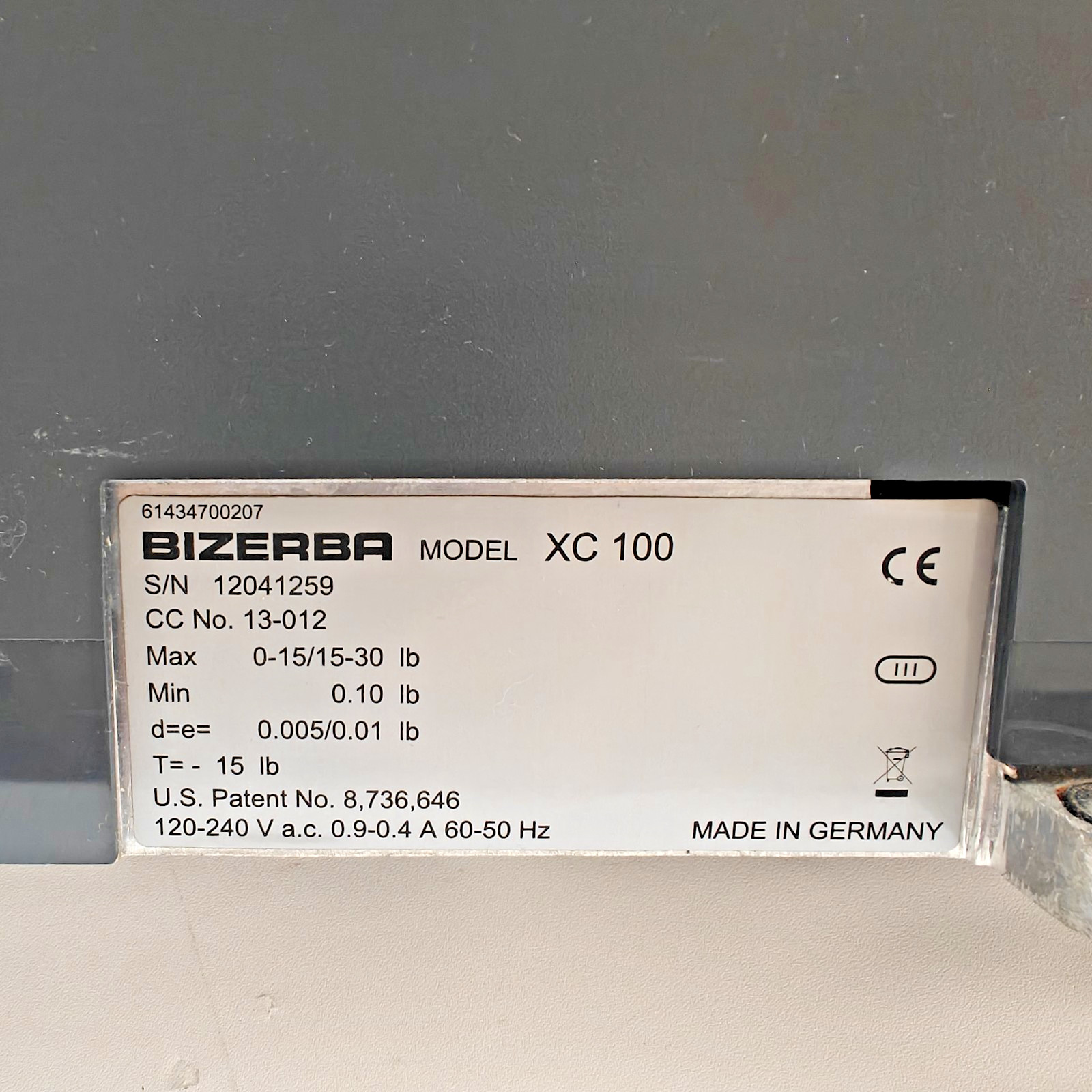 Bizerba XC-100 Commercial 30 lb Touchscreen Digital Scale w/WiFi & Printer
