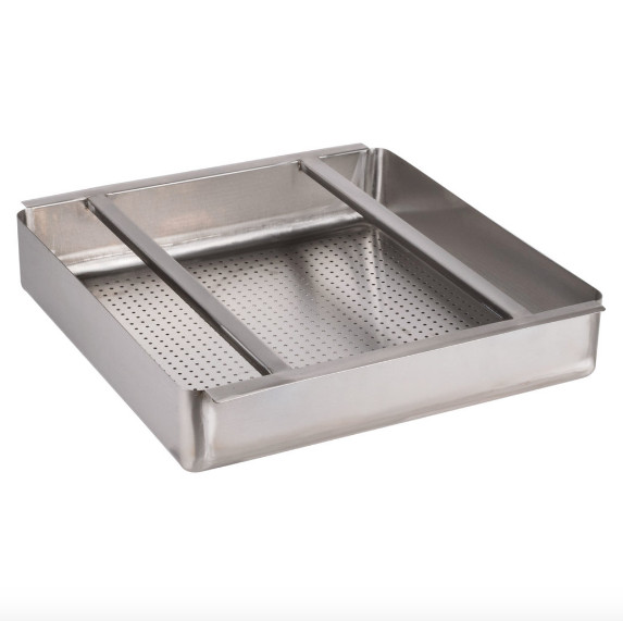 19 1/2″ x 19 1/2″ x 4″ Silver Stainless Steel Scrap Pre-Rinse Sink Basket Rails