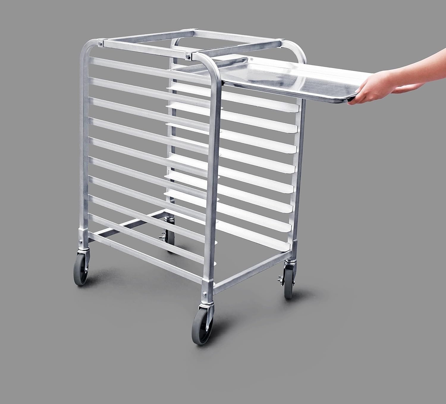 Commercial-Grade Aluminum 10-Tier Sheet Pan/Bun Pan Rack, 26″ L x 20″ W x 38″…