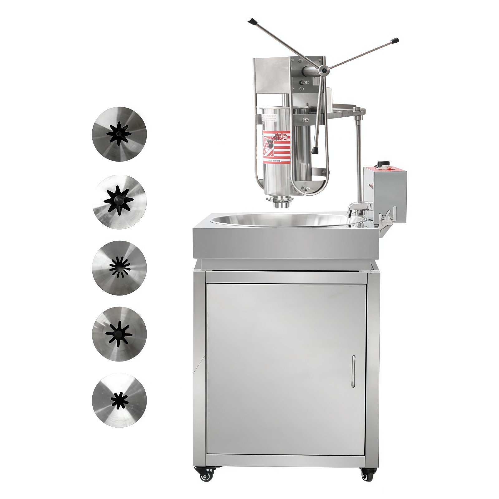 USA Kolice Commercial 220V Churro Making Machine Churrera Churros Maker 5 nozzle
