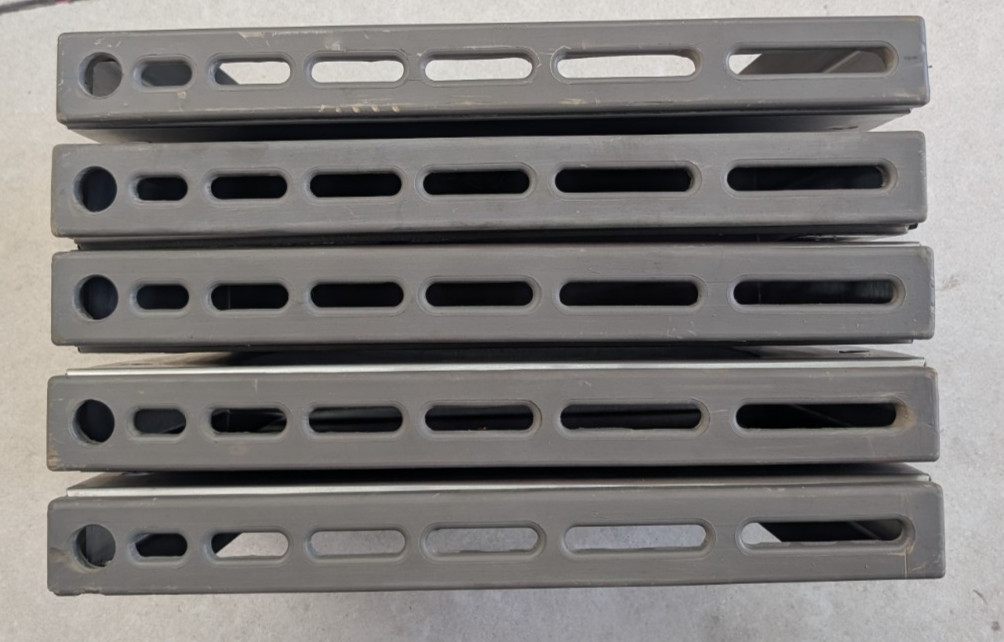 Lot 5 Commercial Stainless Steel Wall Knife Rack Removable Sanitary Insert Grey