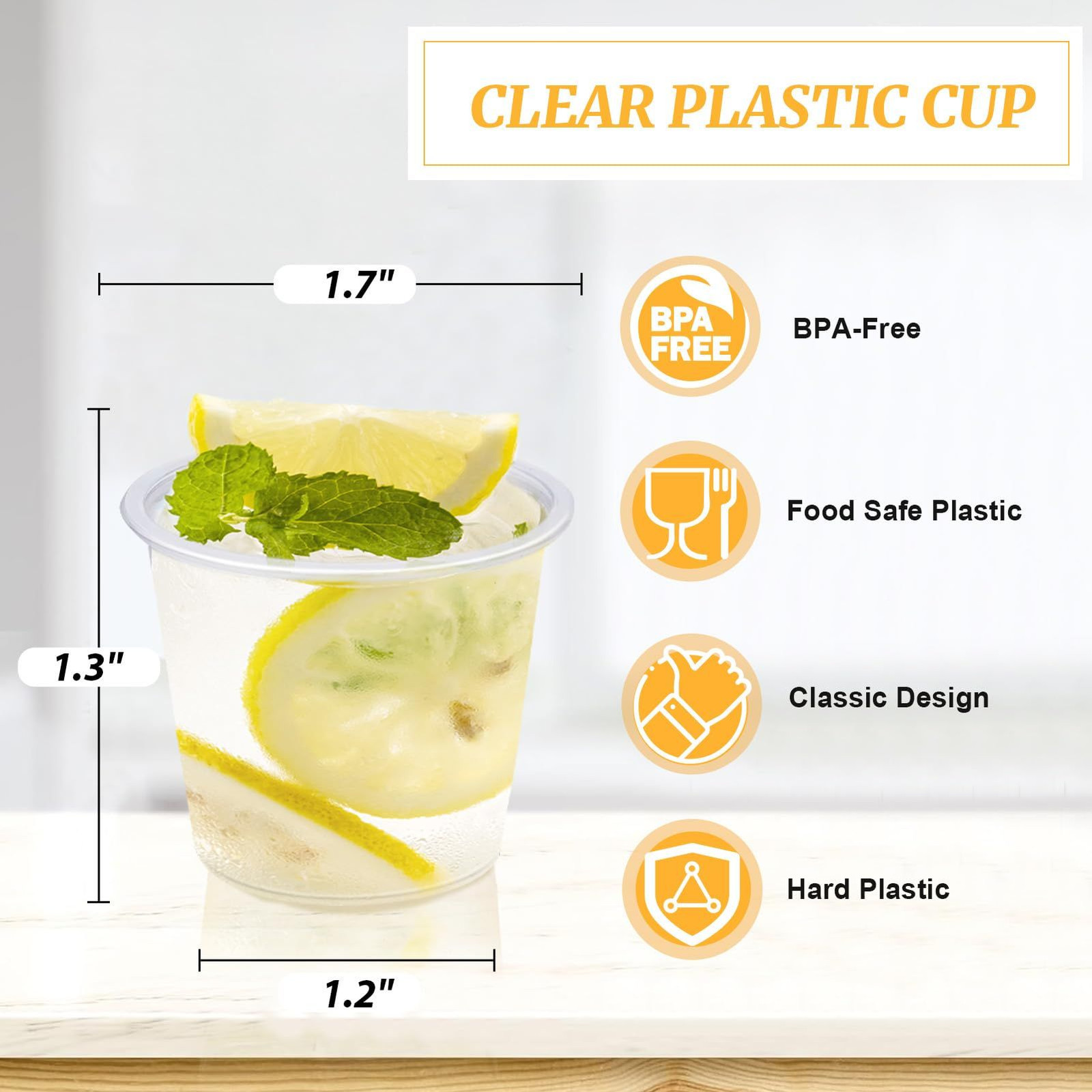 Clawsoff 1000 Pack 1 oz Plastic Cups, Clear Disposable 1oz-1000,