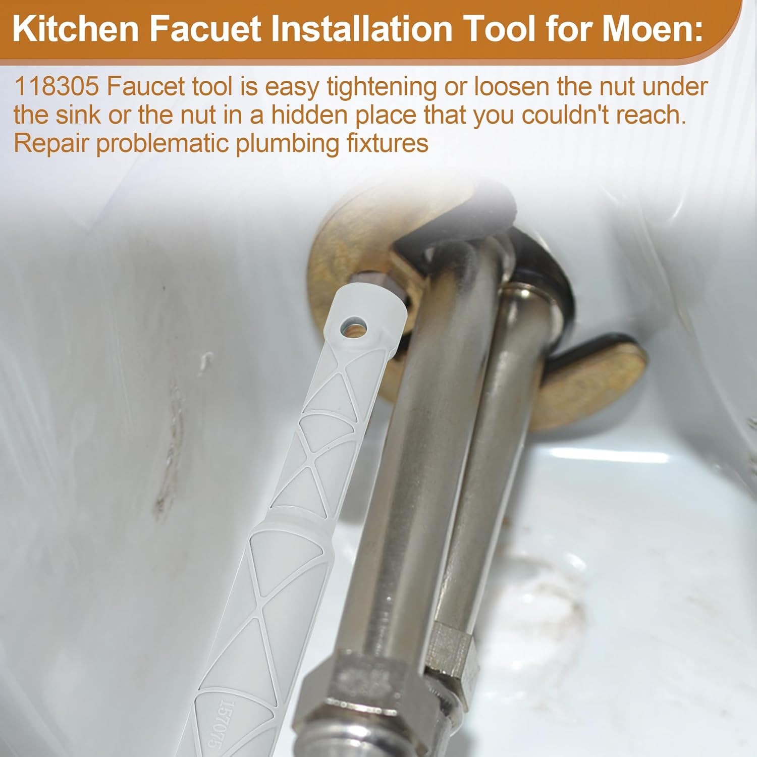 118305 Kitchen Faucet Removal Tool for Moen Sink Faucet, Faucet Wrench Tool Help