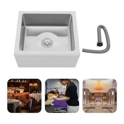 18x19In 304 Stainless Steel Commercial Kitchen Sink Utility Sink Single Bowl