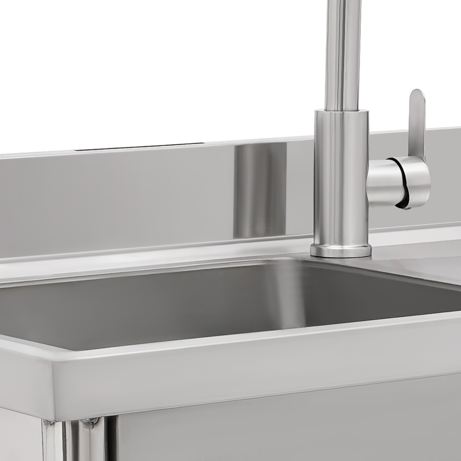 201 Stainless Steel Restaurant Kitchen Sink Silver Free-standing Kitchen Sink