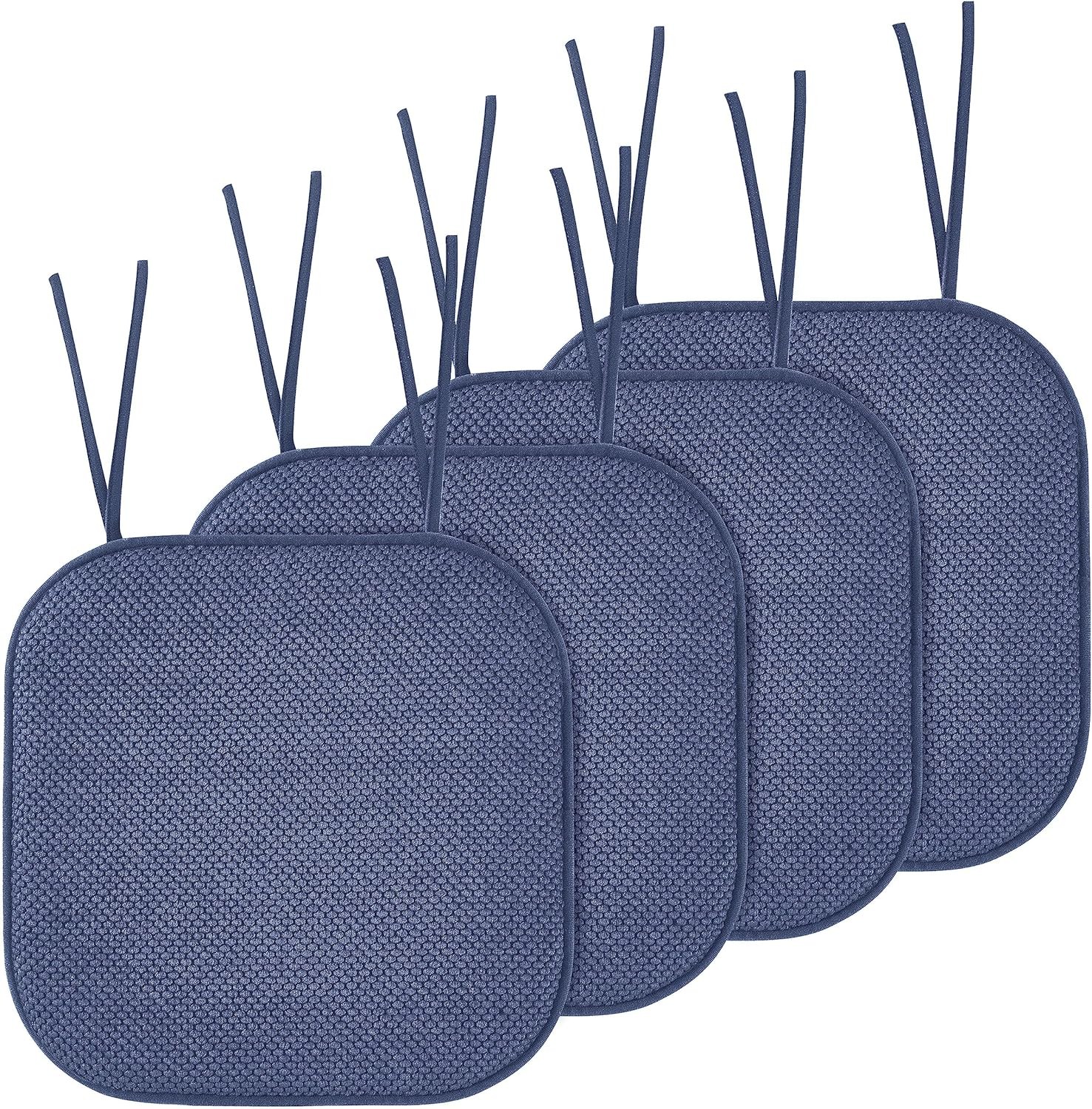 4 Pack Chair Cushion Covers – Skid-Proof Rubber Backing – 16 x 16 Inch – Thick