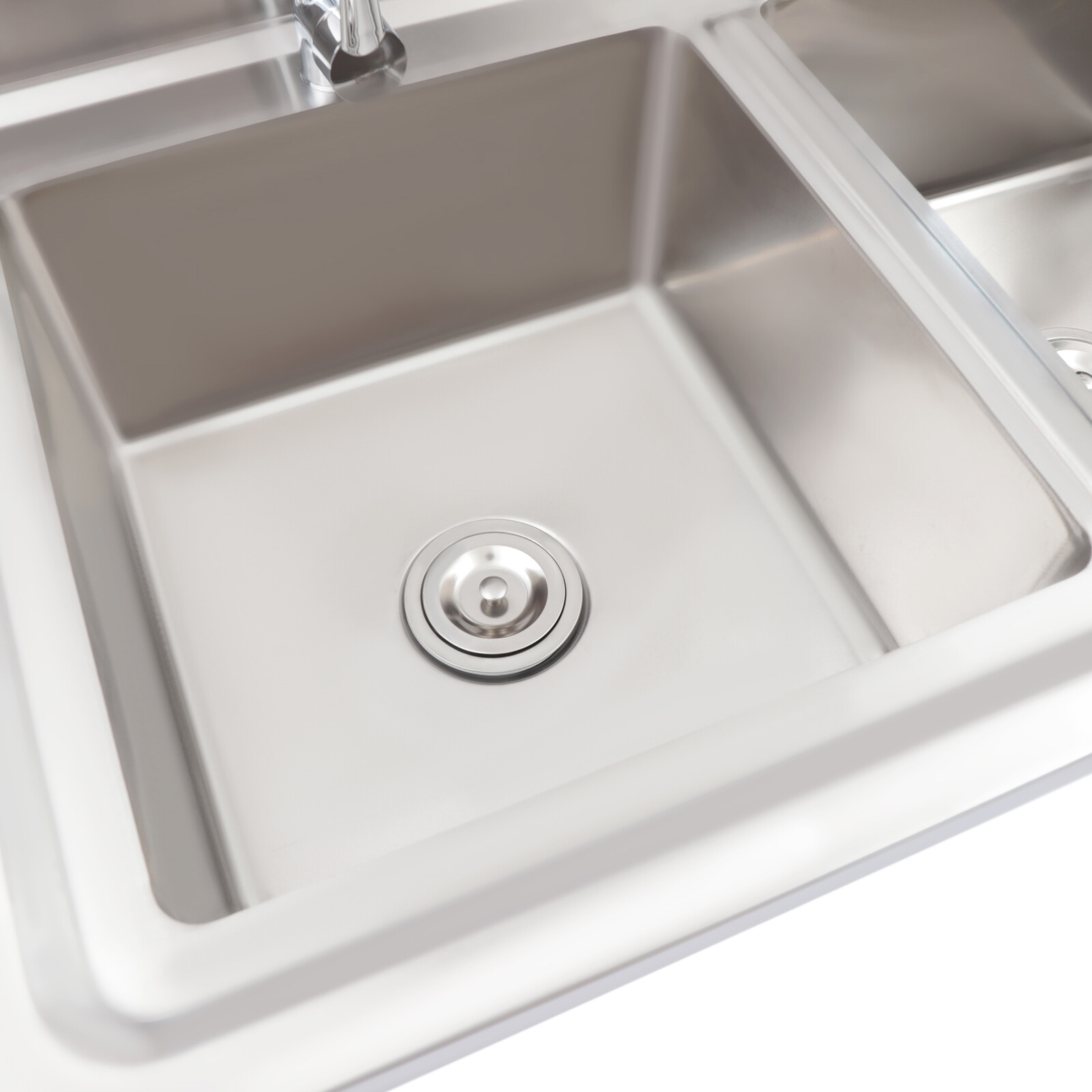 Stainless Steel Commercial 2 Dual Compartment Utility Prep Sink w/ Basins Faucet